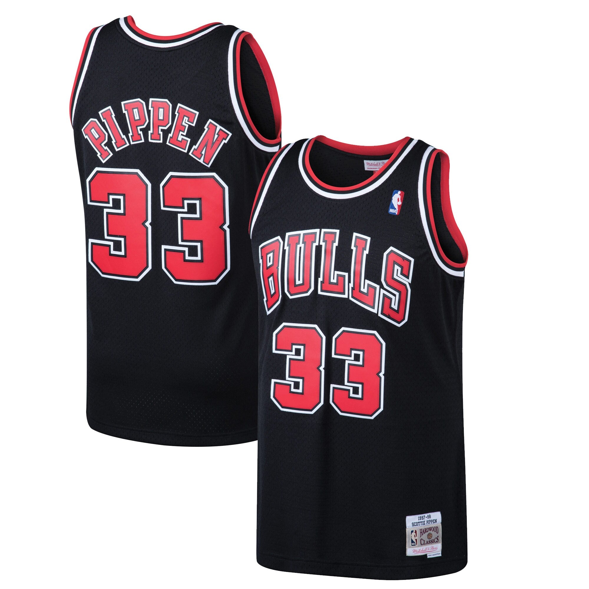 Scottie Pippen Chicago Bulls M & N 1997/98 Hardwood Classics Swingman Jersey - Black Basketball TJS1069