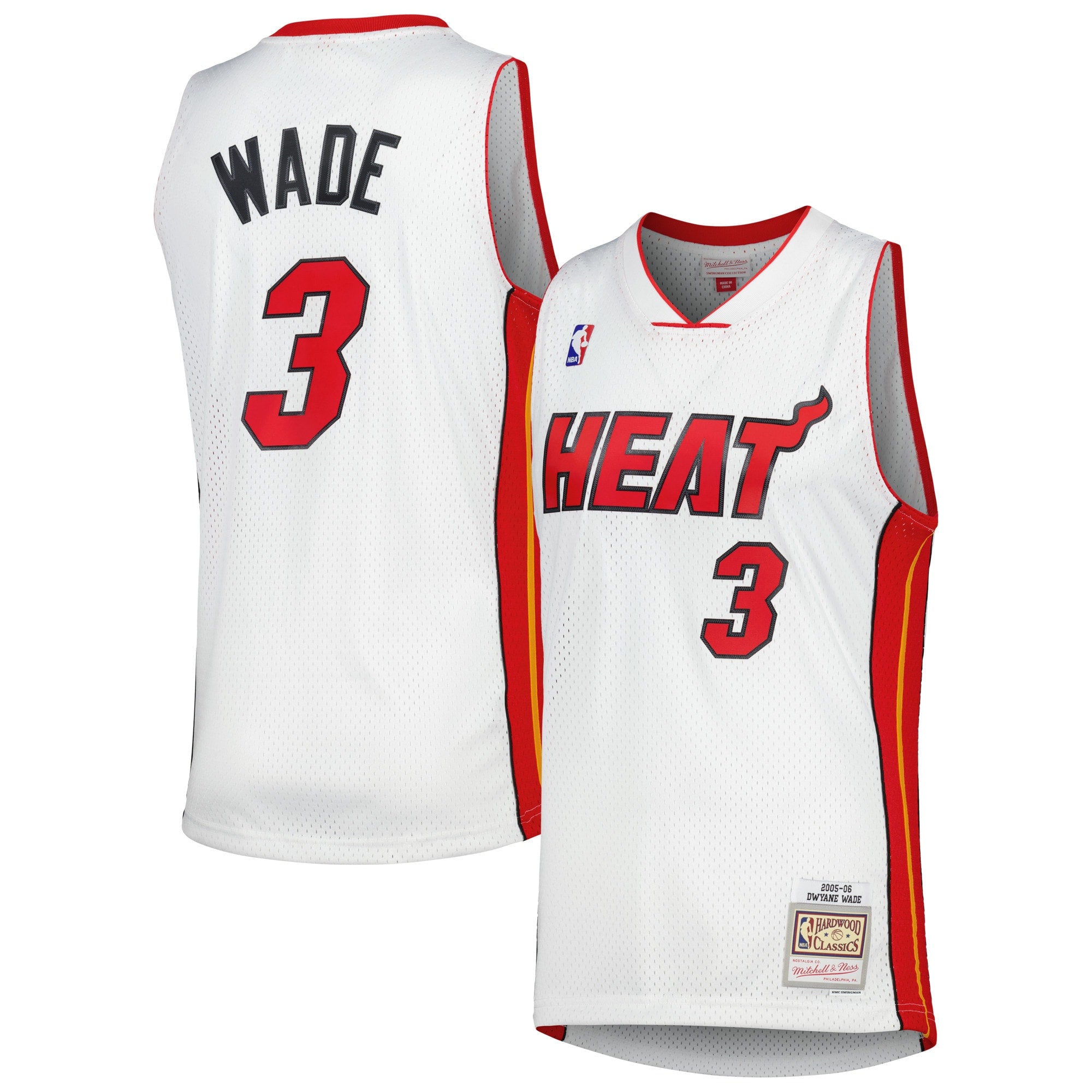 Dwyane Wade Miami Heat M & N 2005/06 Hardwood Classics Swingman Jersey - White Basketball TJS1083