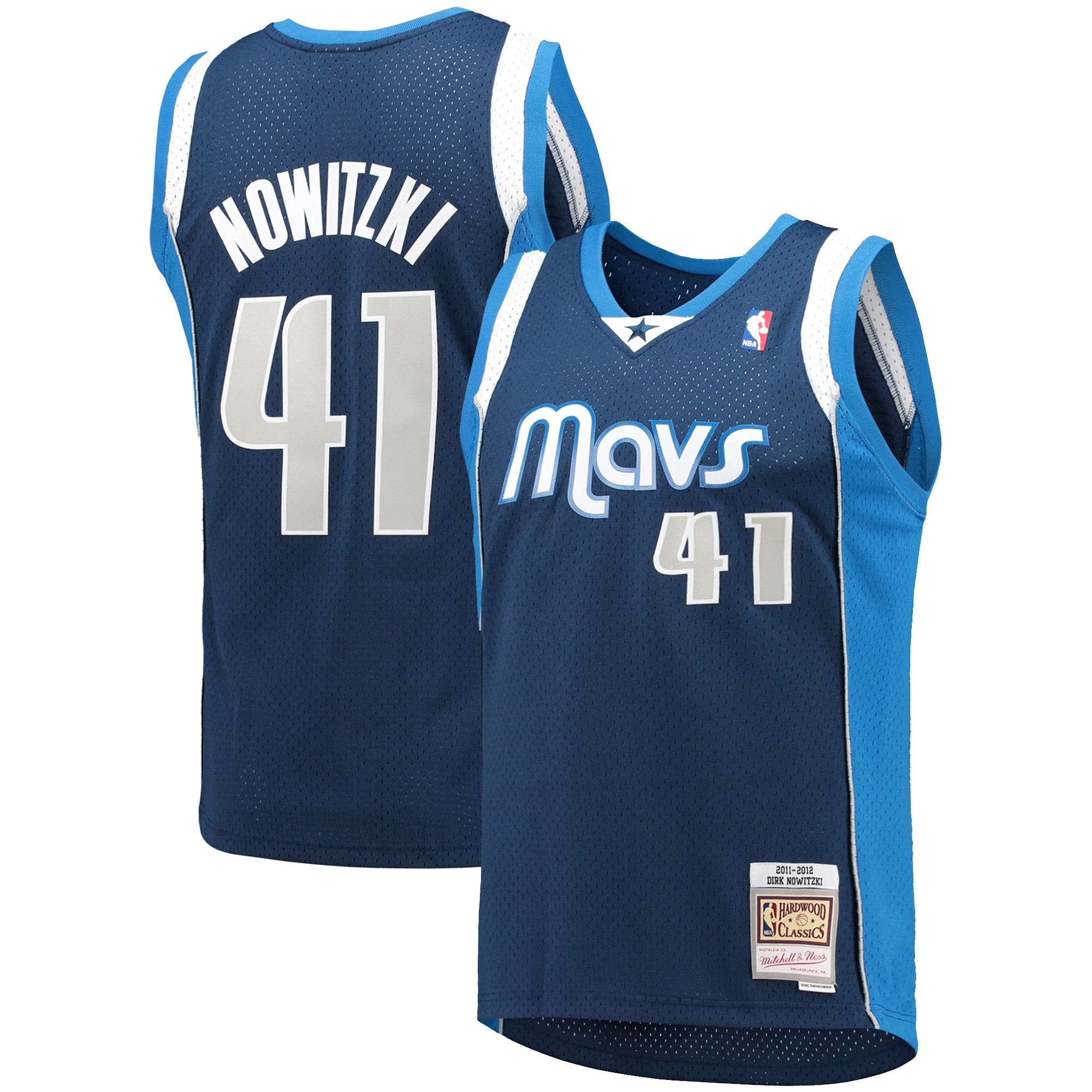 Dirk Nowitzki Dallas Mavericks M & N 2011/12 Hardwood Classics Swingman Jersey - Navy Basketball TJS1088