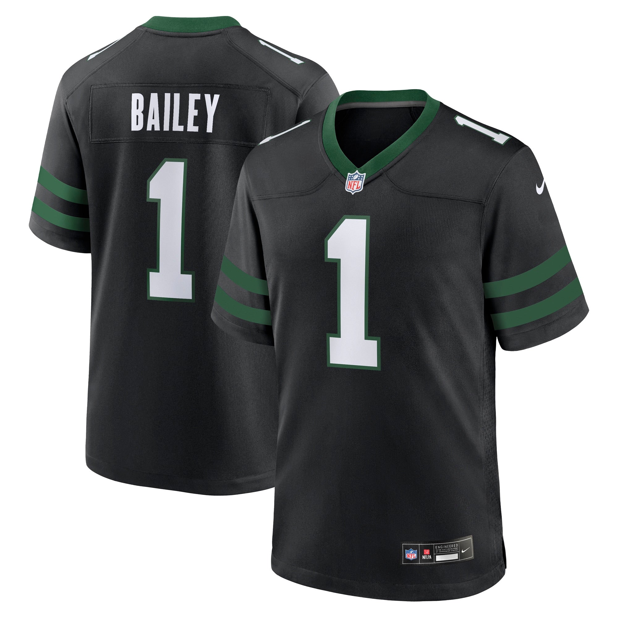 David Bailey New York Jets Alternate Game Player Jersey - Legacy Black | Stitched Football Jersey TJS0093