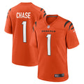 Ja'Marr Chase Cincinnati Bengals Alternate Game Jersey - Orange | Stitched Football Jersey TJS0092