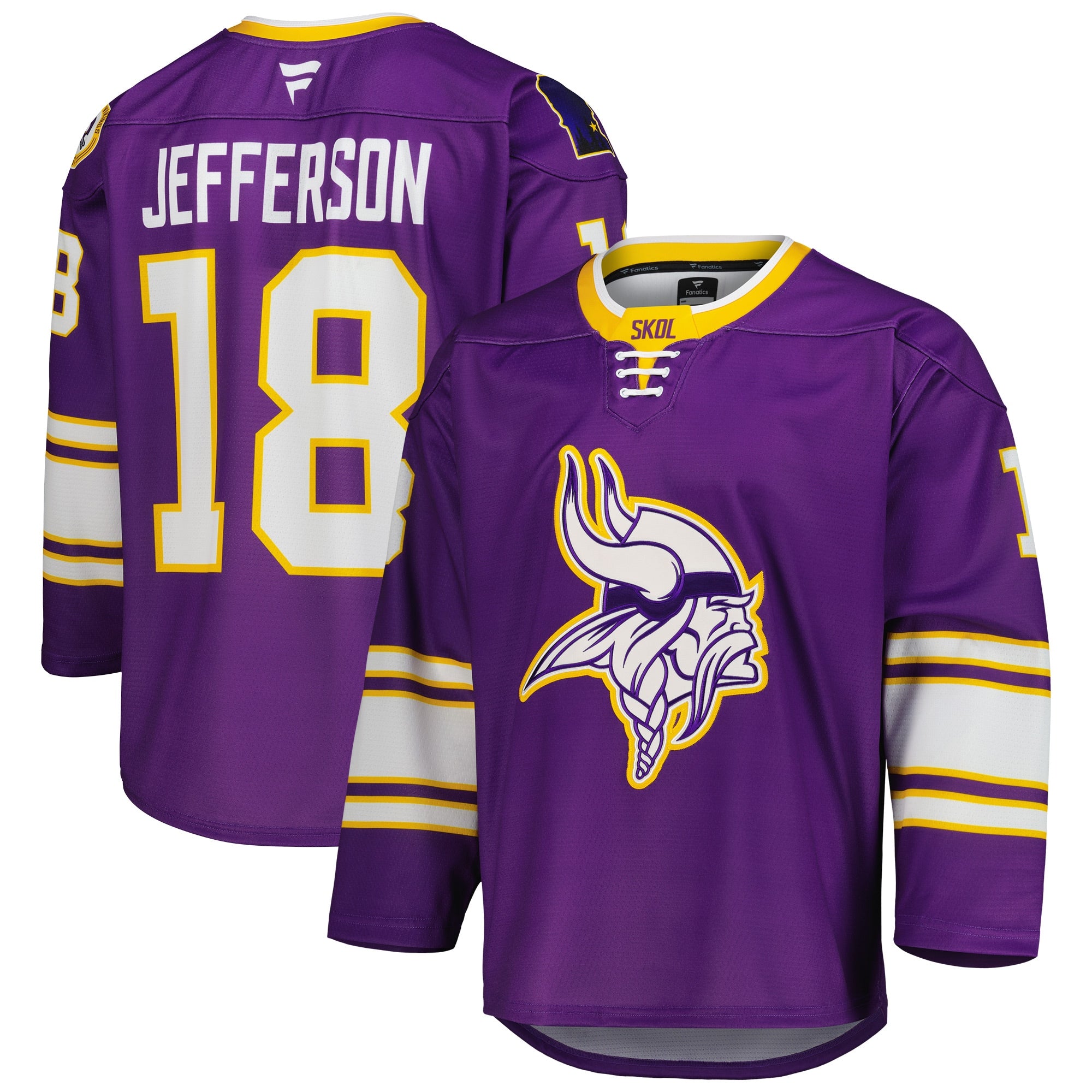 Justin Jefferson Minnesota Vikings Hockey Jersey - Purple | Stitched Football Jersey TJS0072