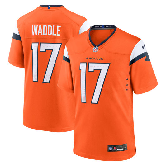 Jaylen Waddle Denver Broncos Game Jersey - Orange | Stitched Football Jersey TJS0015