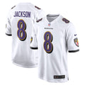 Lamar Jackson Baltimore Ravens Game Jersey - White | Stitched Football Jersey TJS0032
