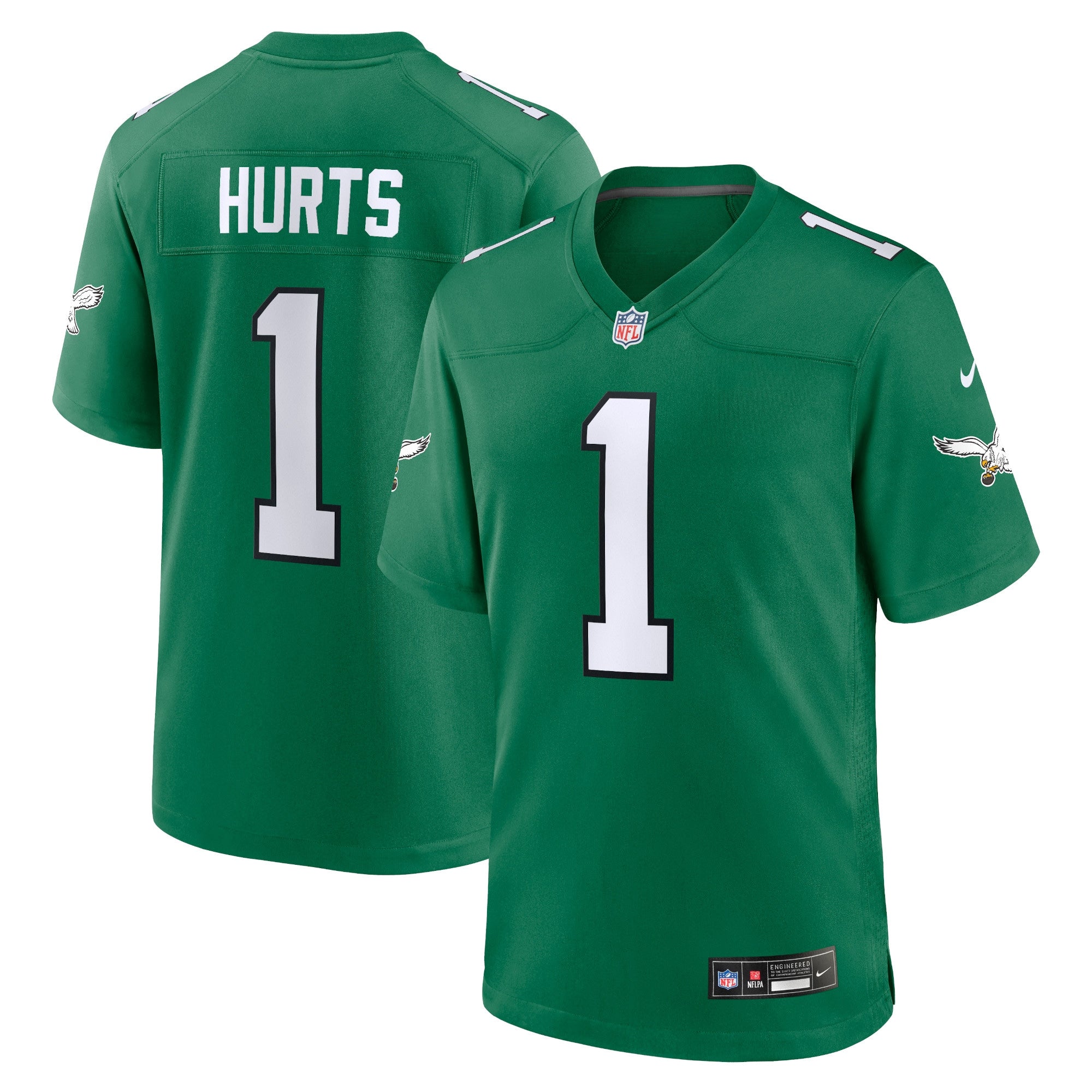 Jalen Hurts Philadelphia Eagles Alternate Game Player Jersey - Kelly Green | Stitched Football Jersey TJS0045