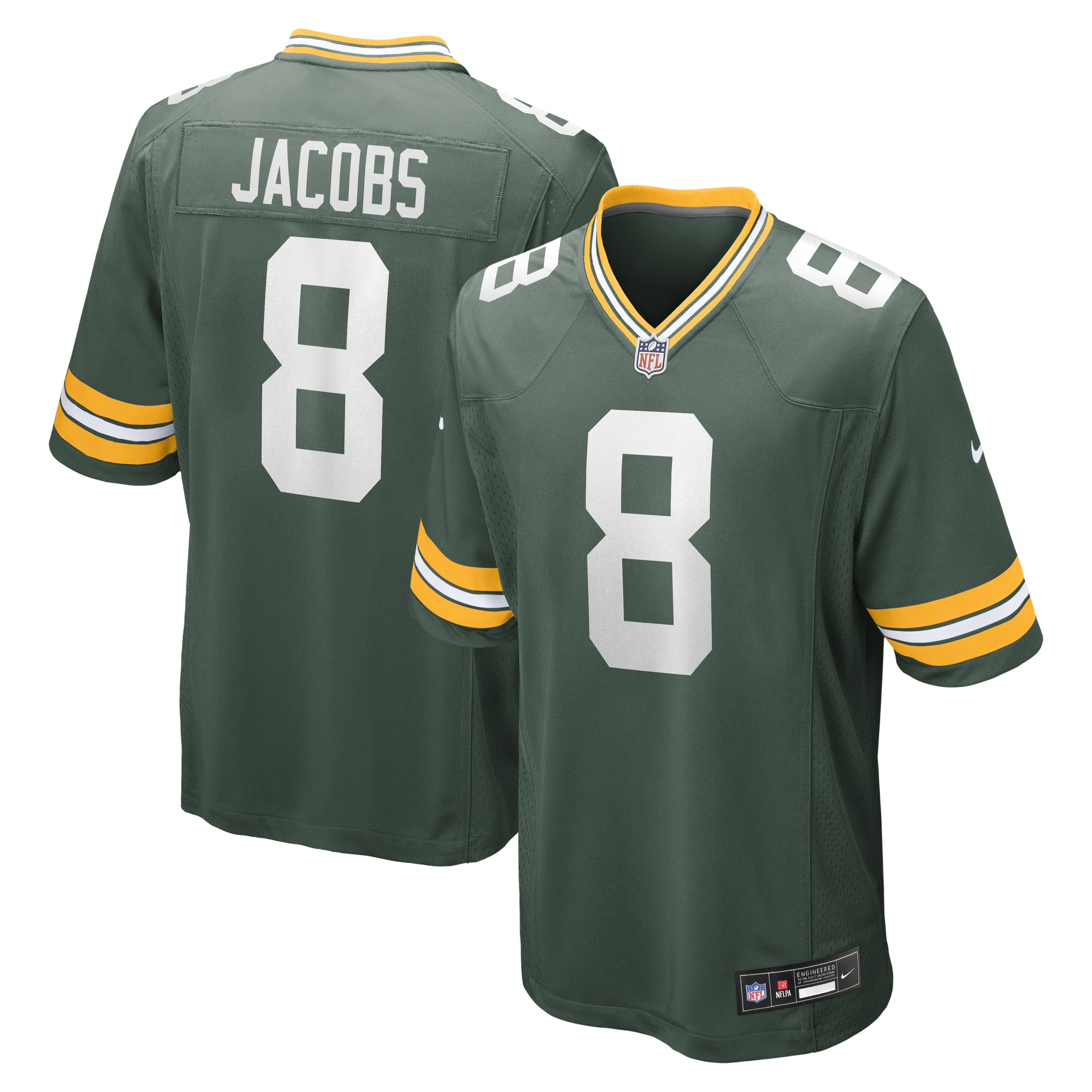 Josh Jacobs Green Bay Packers Team Game Jersey - Green | Stitched Football Jersey TJS0047