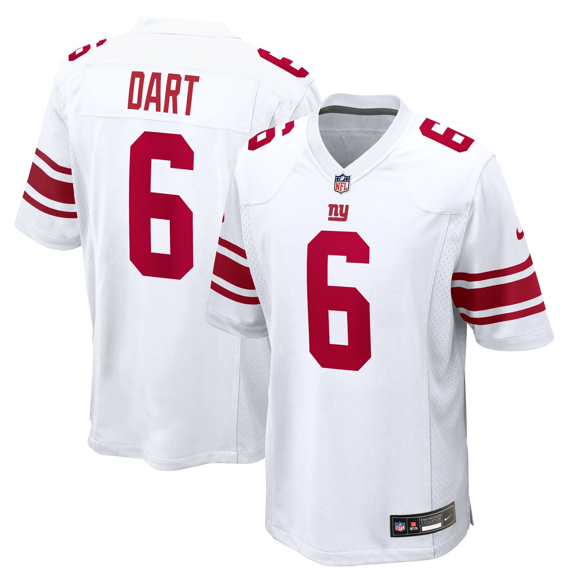 Jaxson Dart New York Giants Game Jersey - White | Stitched Football Jersey TJS0040