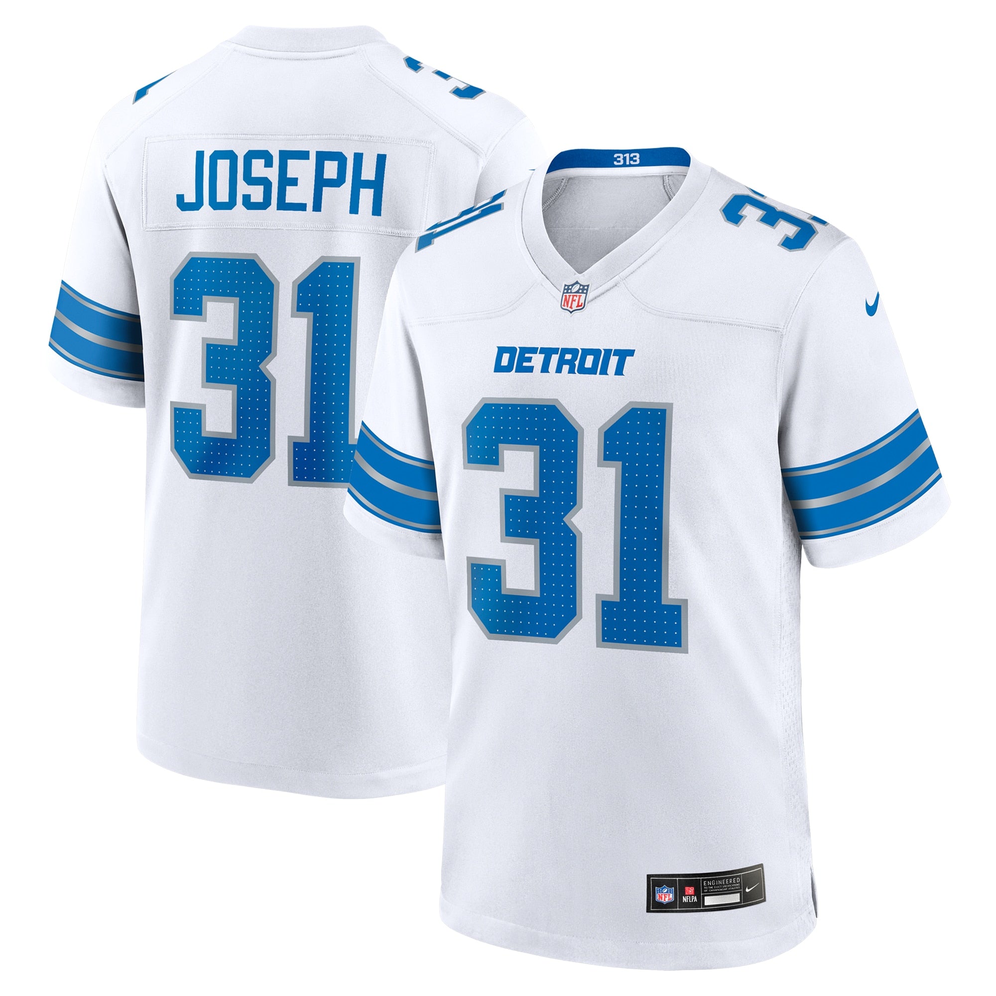 Kerby Joseph Detroit Lions Game Jersey - White | Stitched Football Jersey TJS0086