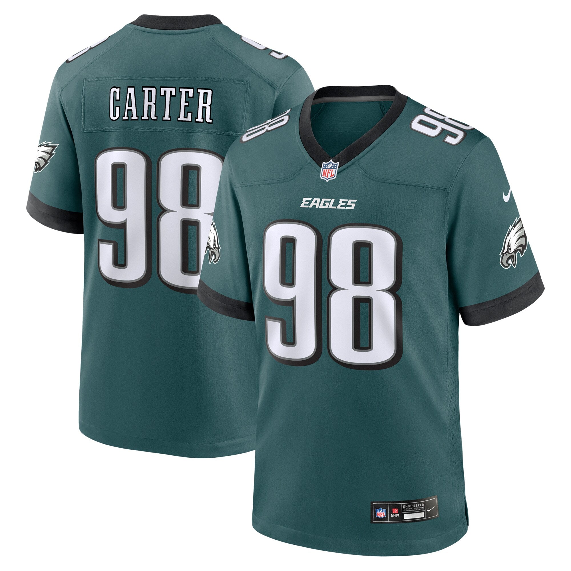 Jalen Carter Philadelphia Eagles Team Game Jersey - Midnight Green | Stitched Football Jersey TJS0098