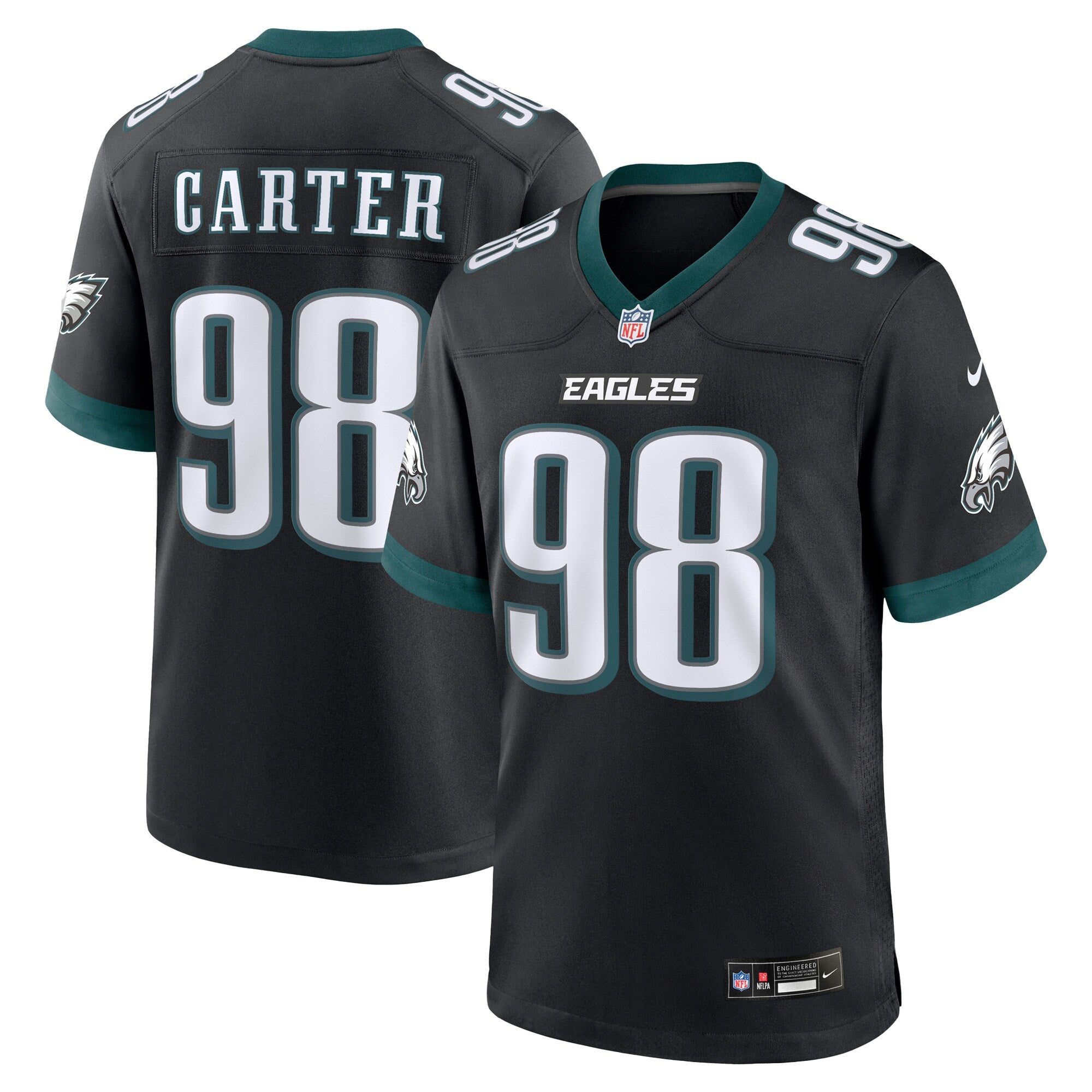 Jalen Carter Philadelphia Eagles Alternate Game Player Jersey - Black | Stitched Football Jersey TJS0083