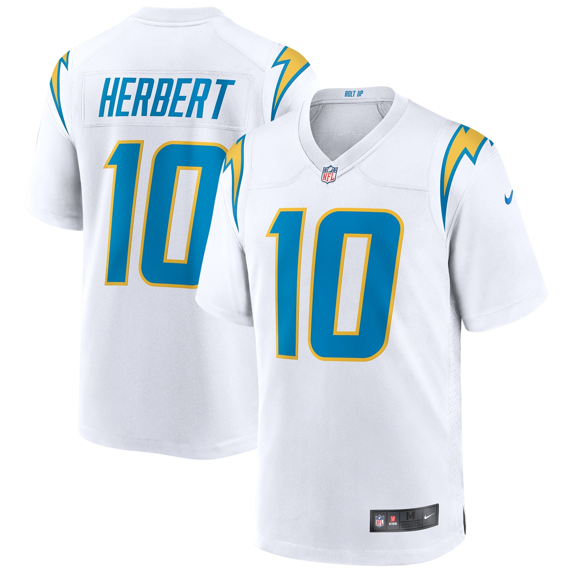 Justin Herbert Los Angeles Chargers Game Jersey - White | Stitched Football Jersey TJS0078