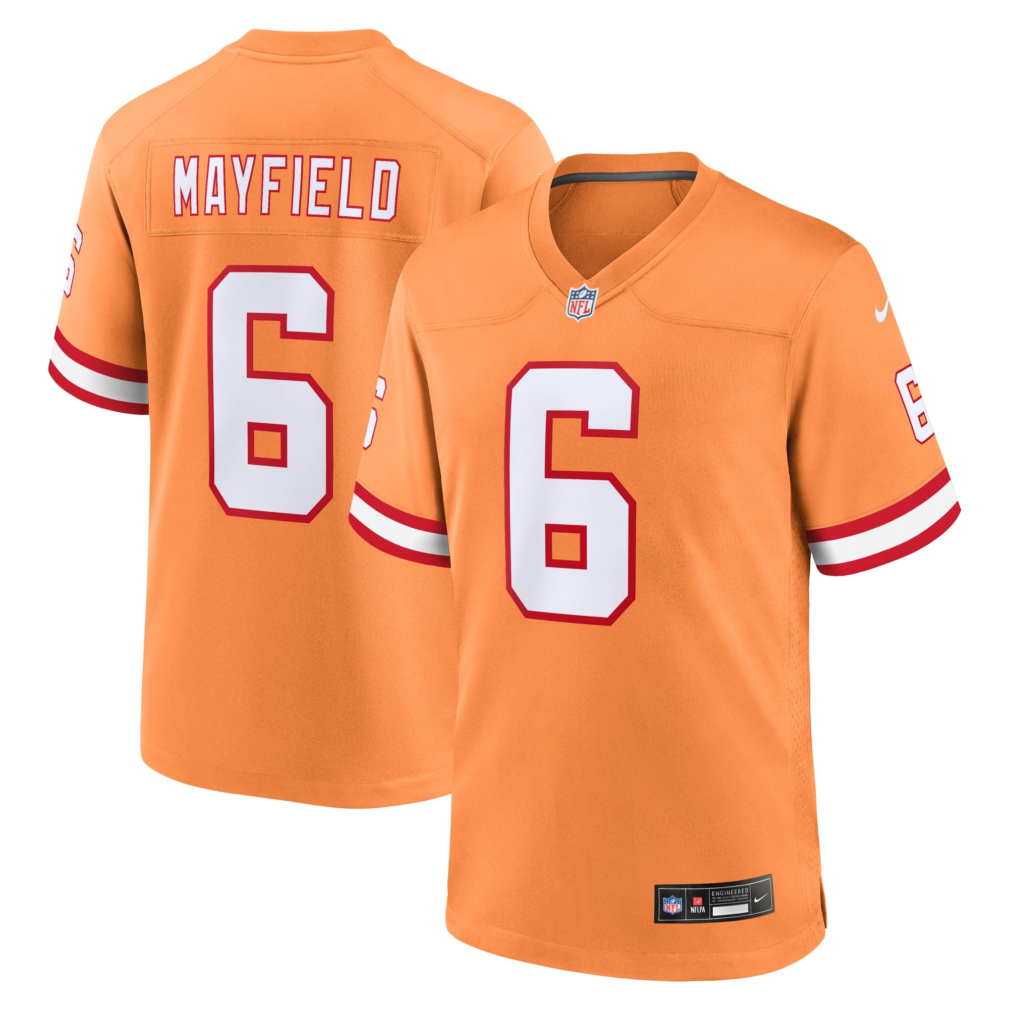 Baker Mayfield Tampa Bay Buccaneers Throwback Game Jersey - Orange | Stitched Football Jersey TJS0089