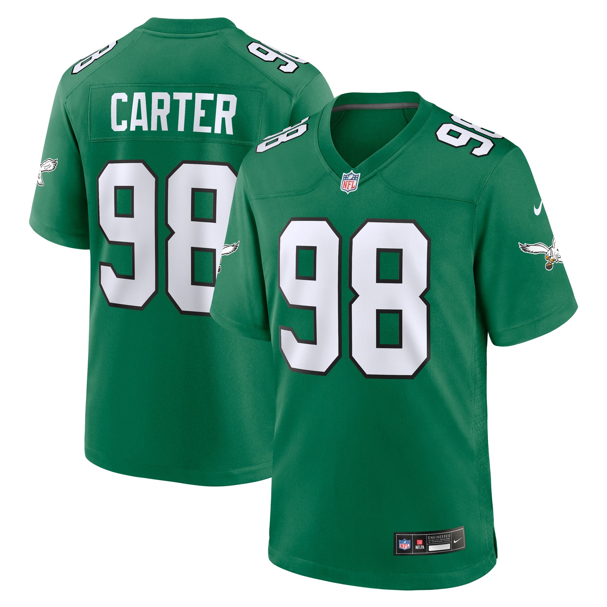 Jalen Carter Philadelphia Eagles Alternate Game Jersey - Kelly Green | Stitched Football Jersey TJS0082