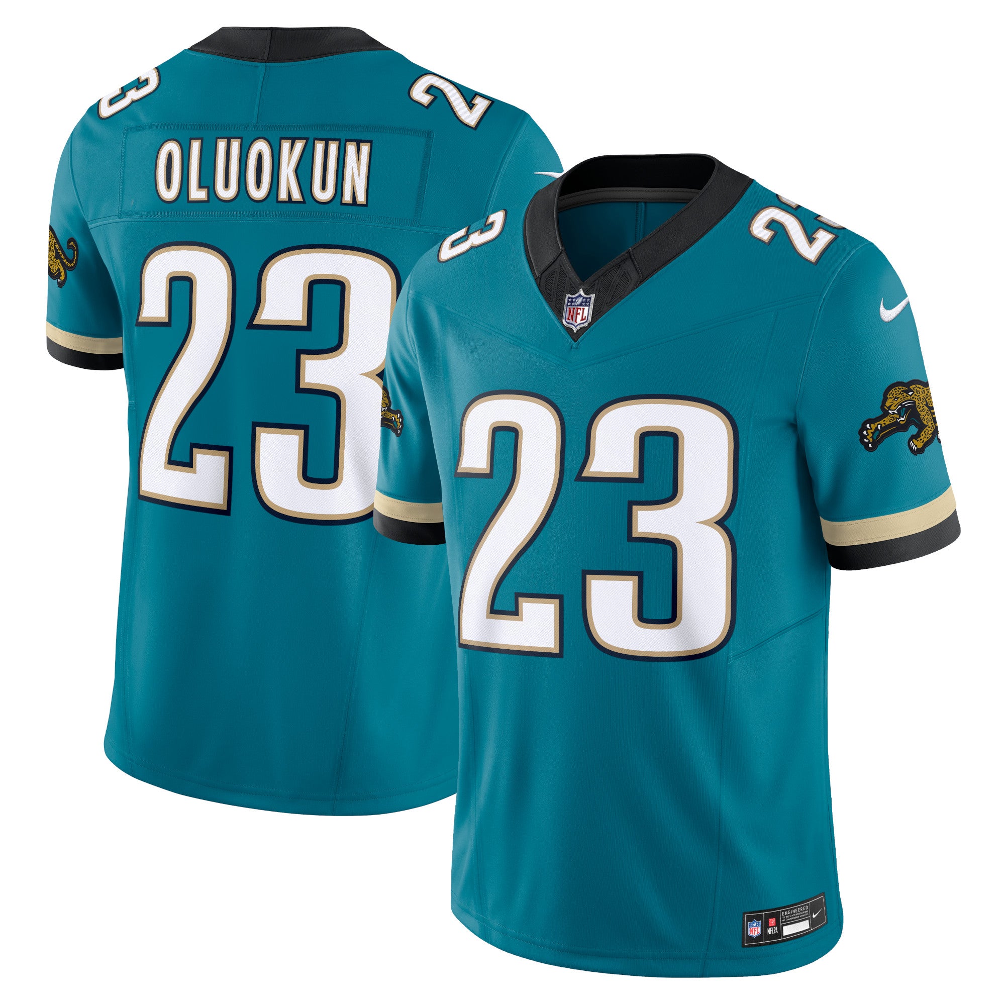 Foye Oluokun Jacksonville Jaguars Prowler Throwback Vapor F.U.S.E. Limited Jersey - Teal | Stitched Football Jersey TJS0177