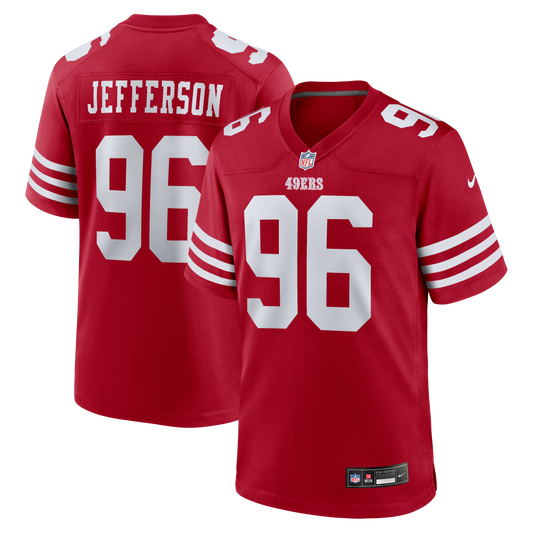 Jordan Jefferson San Francisco 49ers Team Game Jersey - Scarlet | Stitched Football Jersey TJS0266