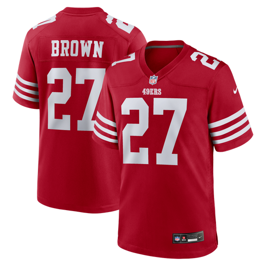 Ji'Ayir Brown San Francisco 49ers Team Game Jersey - Scarlet | Stitched Football Jersey TJS0203