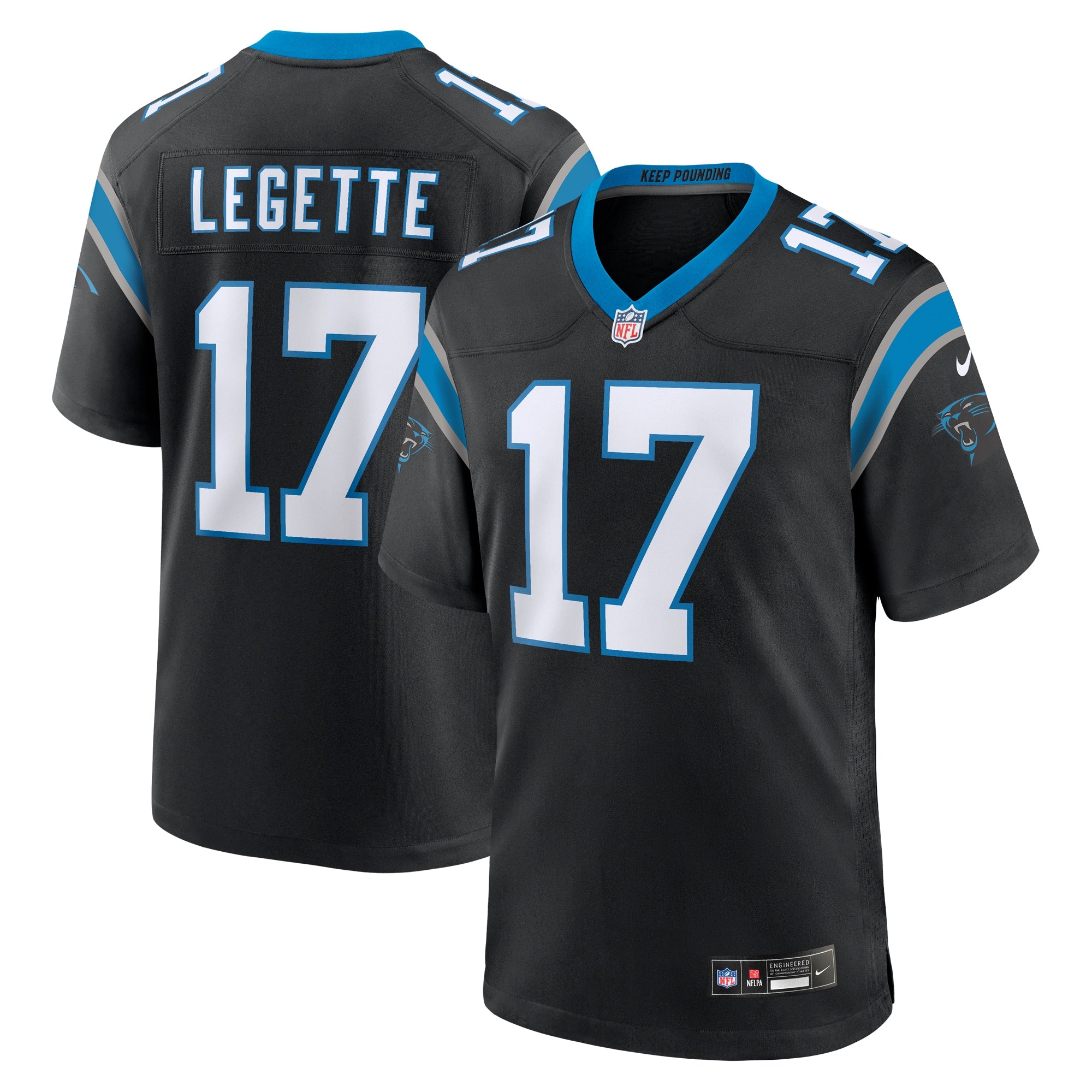 Xavier Legette Carolina Panthers Team Game Player Jersey - Black | Stitched Football Jersey TJS0278