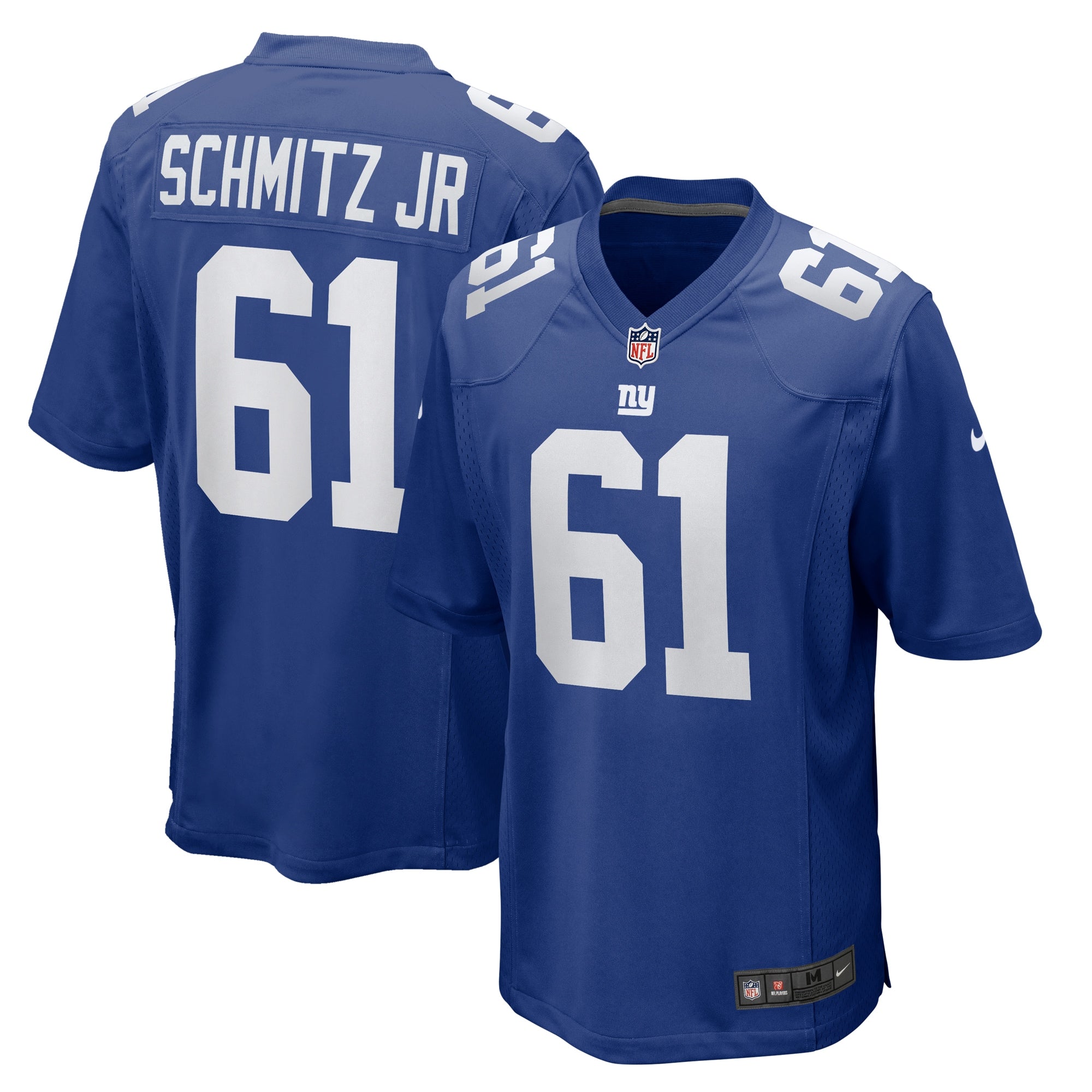 John Michael Schmitz Jr. New York Giants Team Game Jersey - Royal | Stitched Football Jersey TJS0272