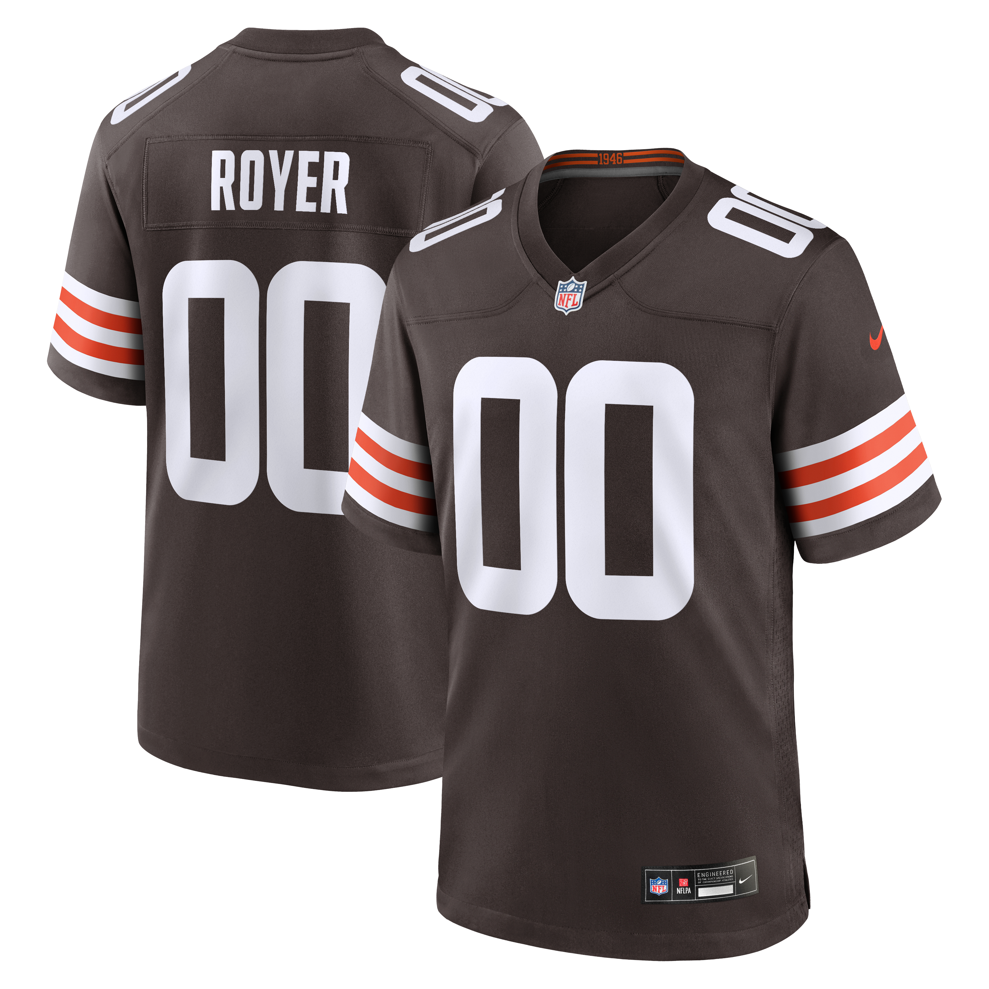 Joe Royer Cleveland Browns Game Jersey - Brown | Stitched Football Jersey TJS0193