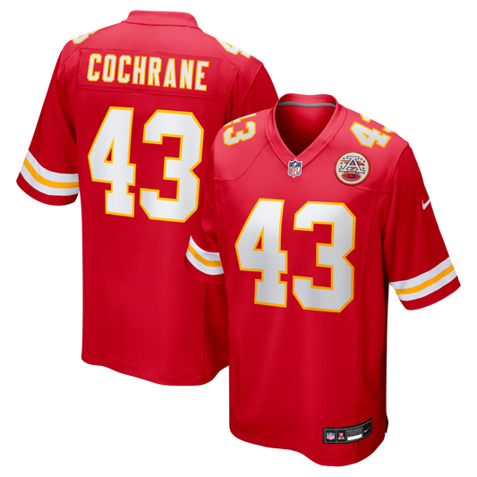 Jack Cochrane Kansas City Chiefs Game Player Jersey - Red | Stitched Football Jersey TJS0257