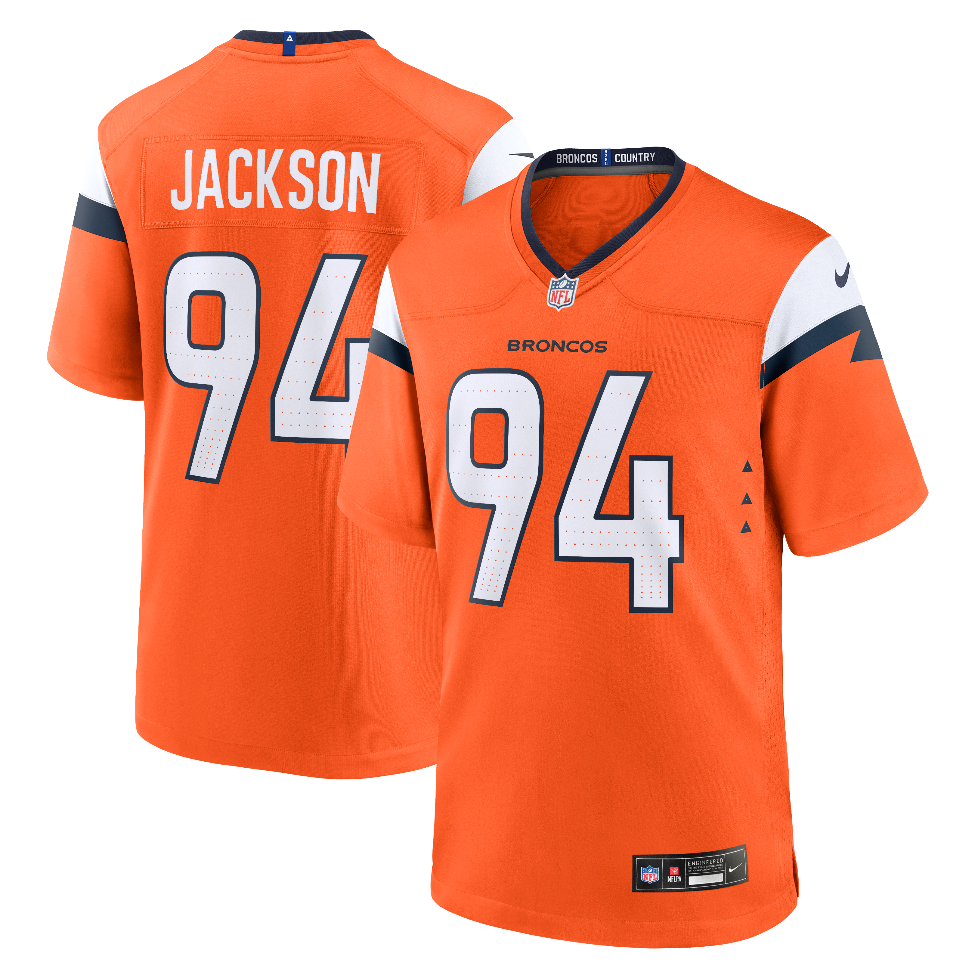 Jordan Jackson Denver Broncos Team Game Jersey - Orange | Stitched Football Jersey TJS0221
