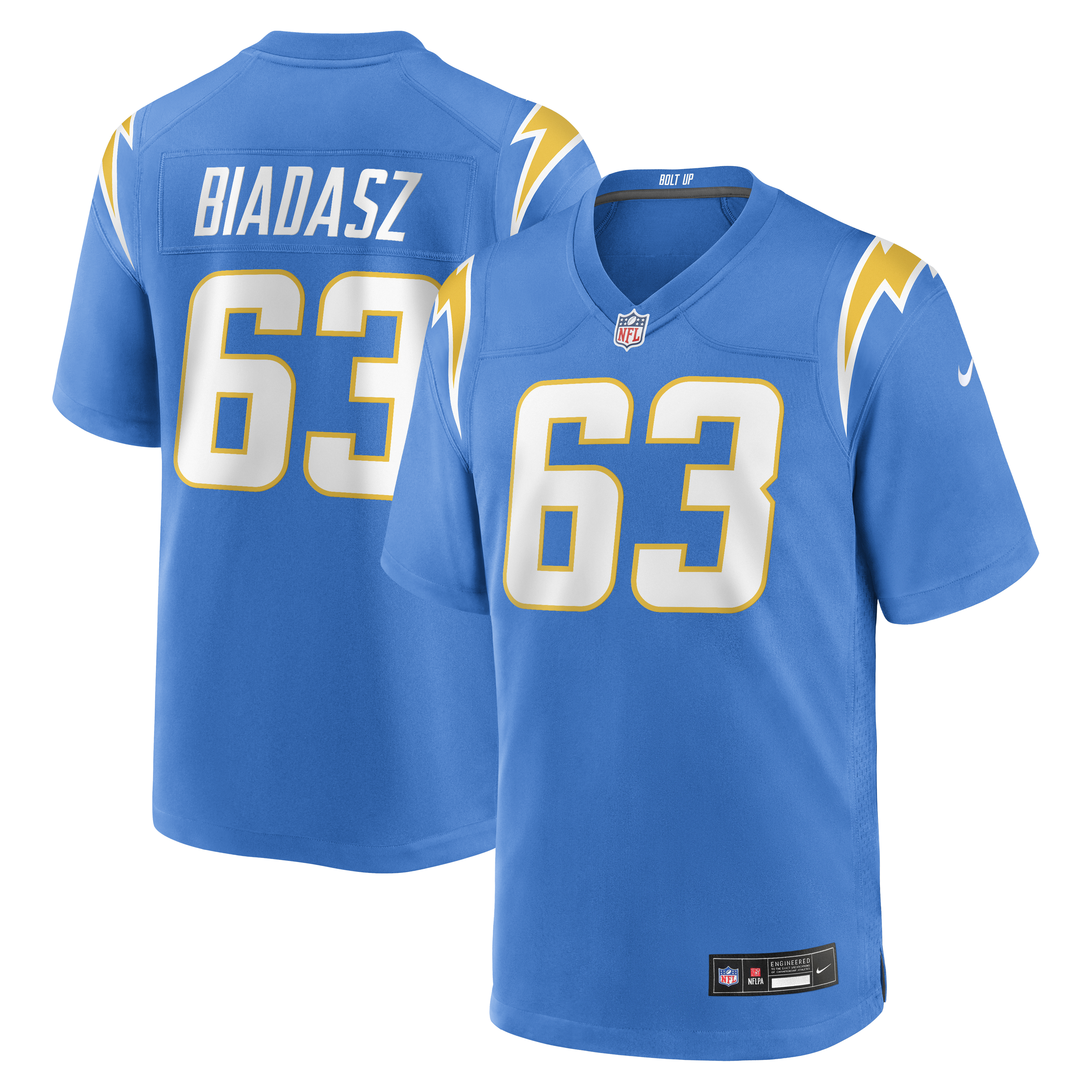 Tyler Biadasz Los Angeles Chargers Team Game Jersey - Powder Blue | Stitched Football Jersey TJS0187
