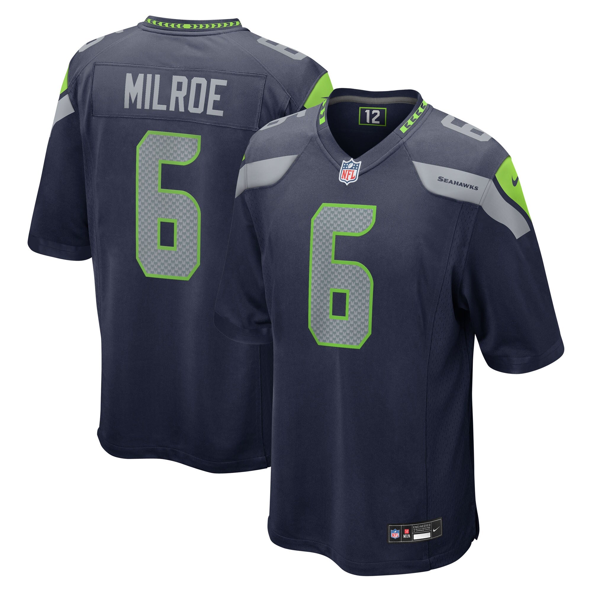 Jalen Milroe Seattle Seahawks 2025 NFL Draft Game Jersey - College Navy | Stitched Football Jersey TJS0205