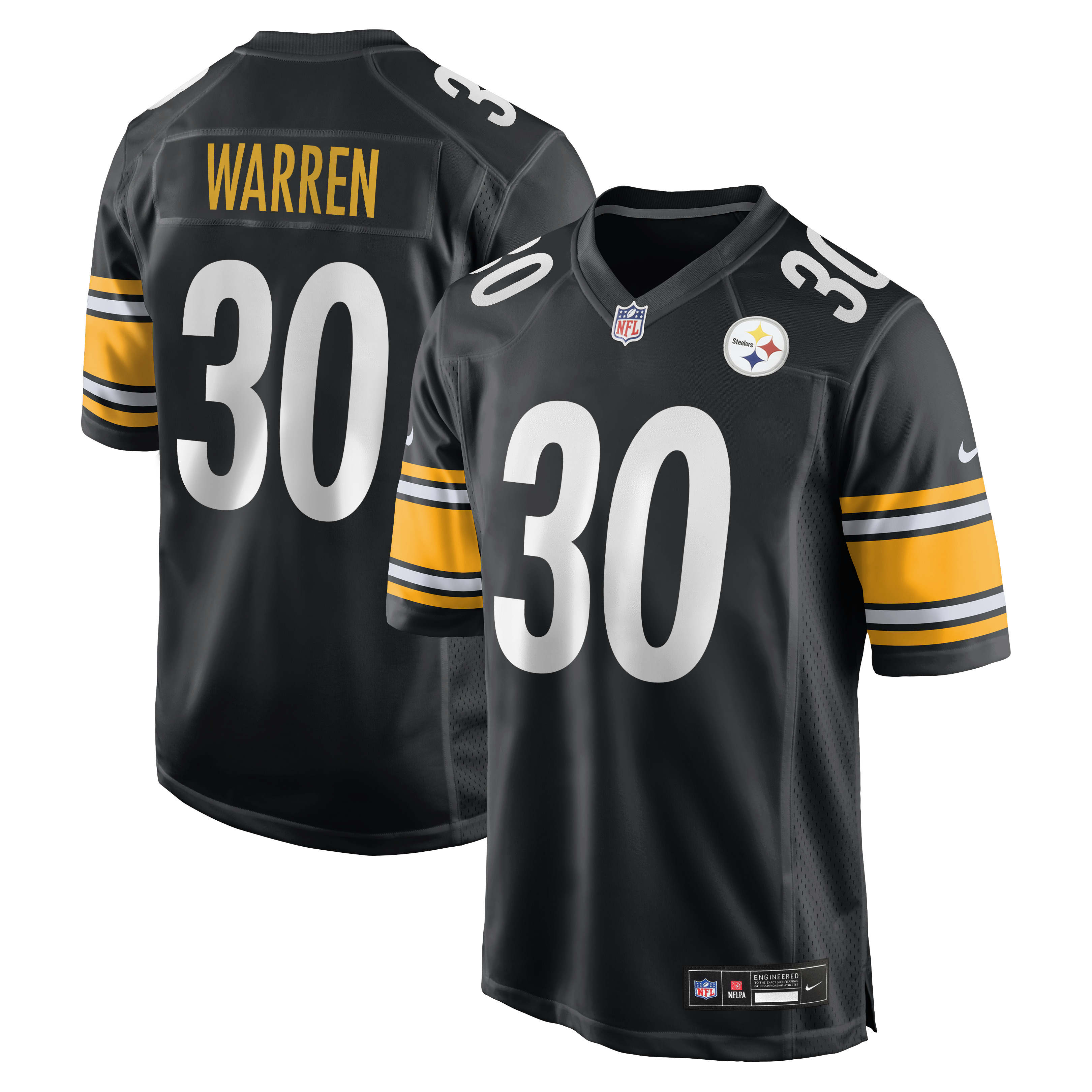 Jaylen Warren Pittsburgh Steelers Game Player Jersey - Black | Stitched Football Jersey TJS0150