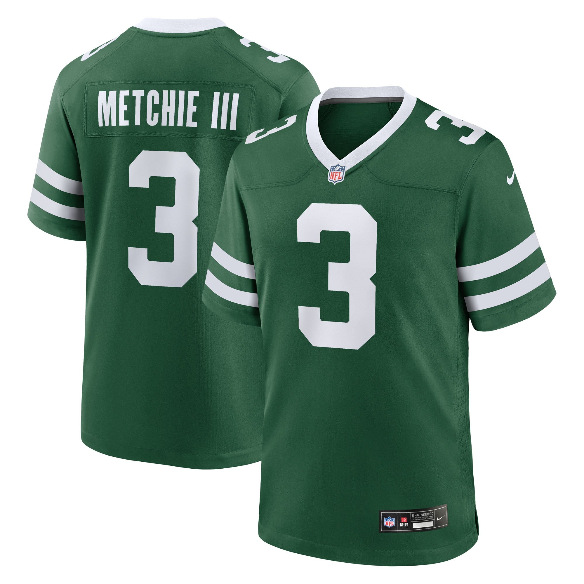 John Metchie III New York Jets Team Game Jersey - Legacy Green | Stitched Football Jersey TJS0199