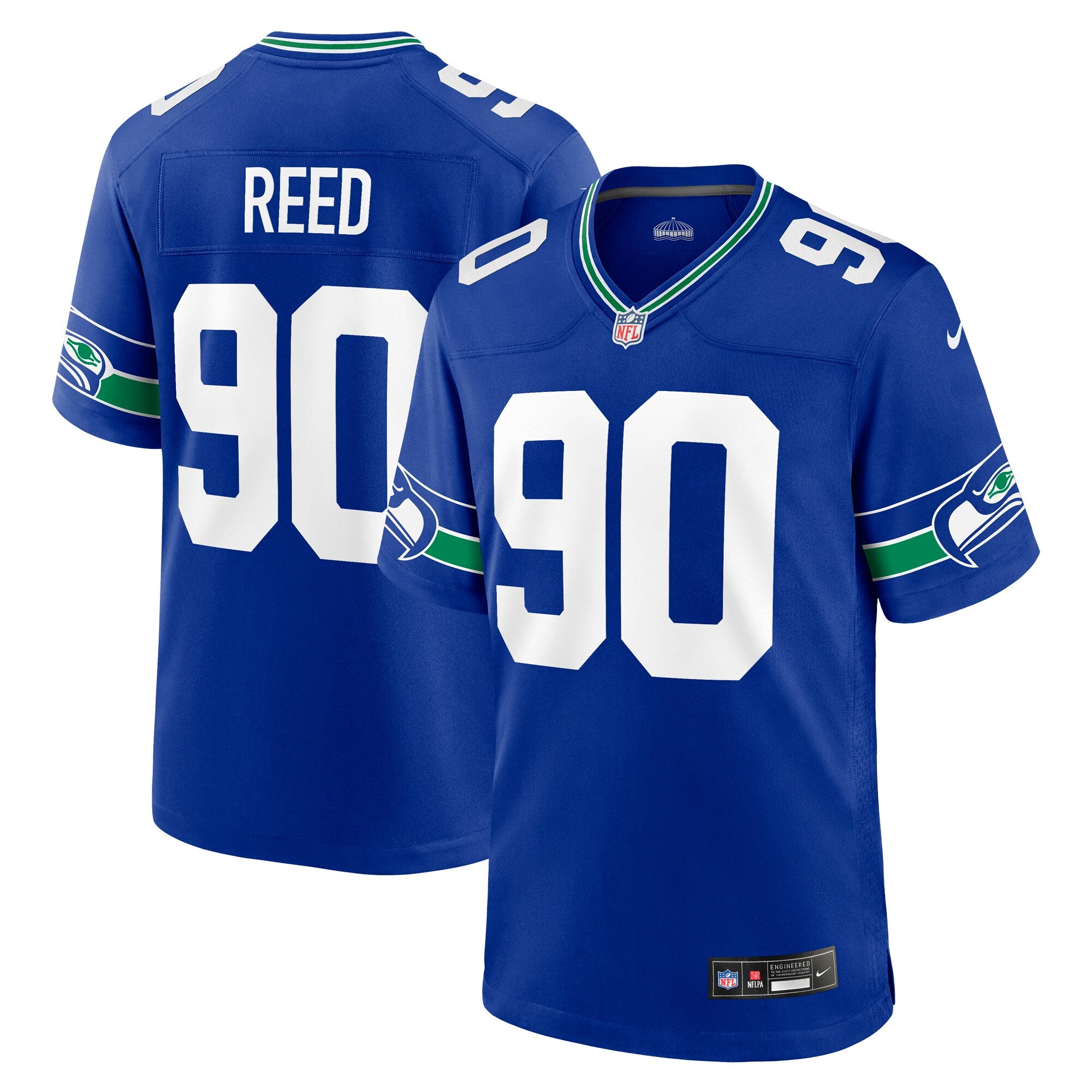 Jarran Reed Seattle Seahawks Alternate Game Jersey - Royal | Stitched Football Jersey TJS0107