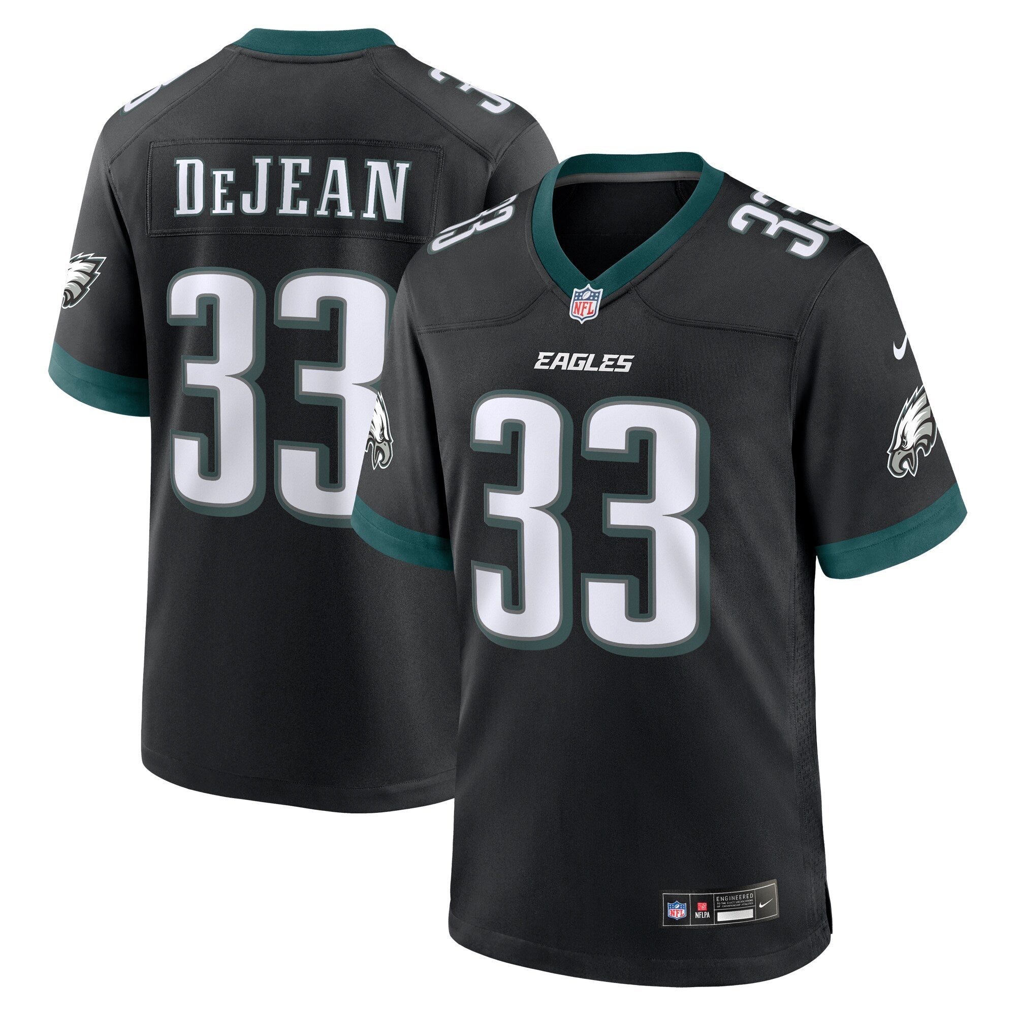 Cooper DeJean Philadelphia Eagles Alternate Player Game Jersey - Black | Stitched Football Jersey TJS0189