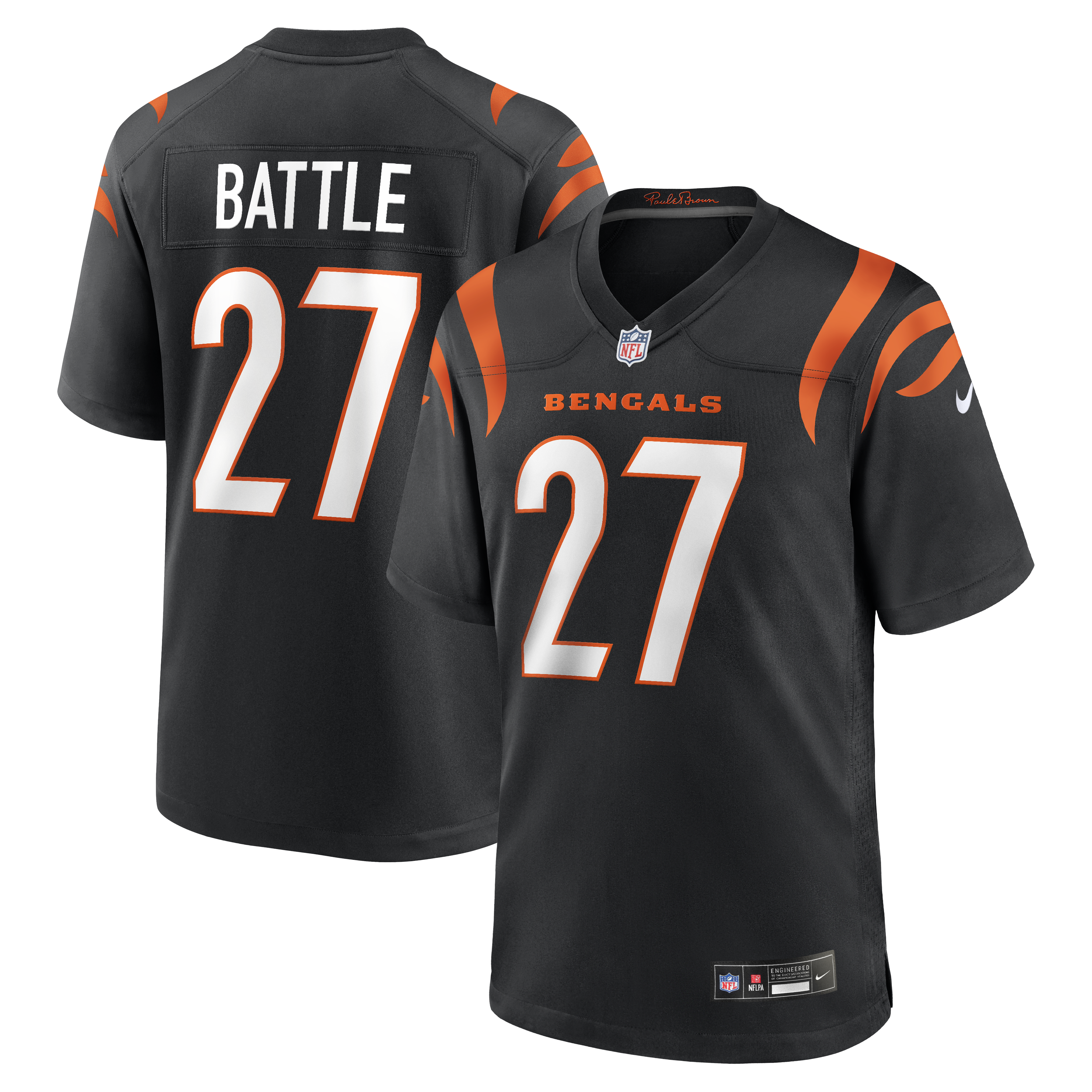 Jordan Battle Cincinnati Bengals Team Game Jersey - Black | Stitched Football Jersey TJS0178