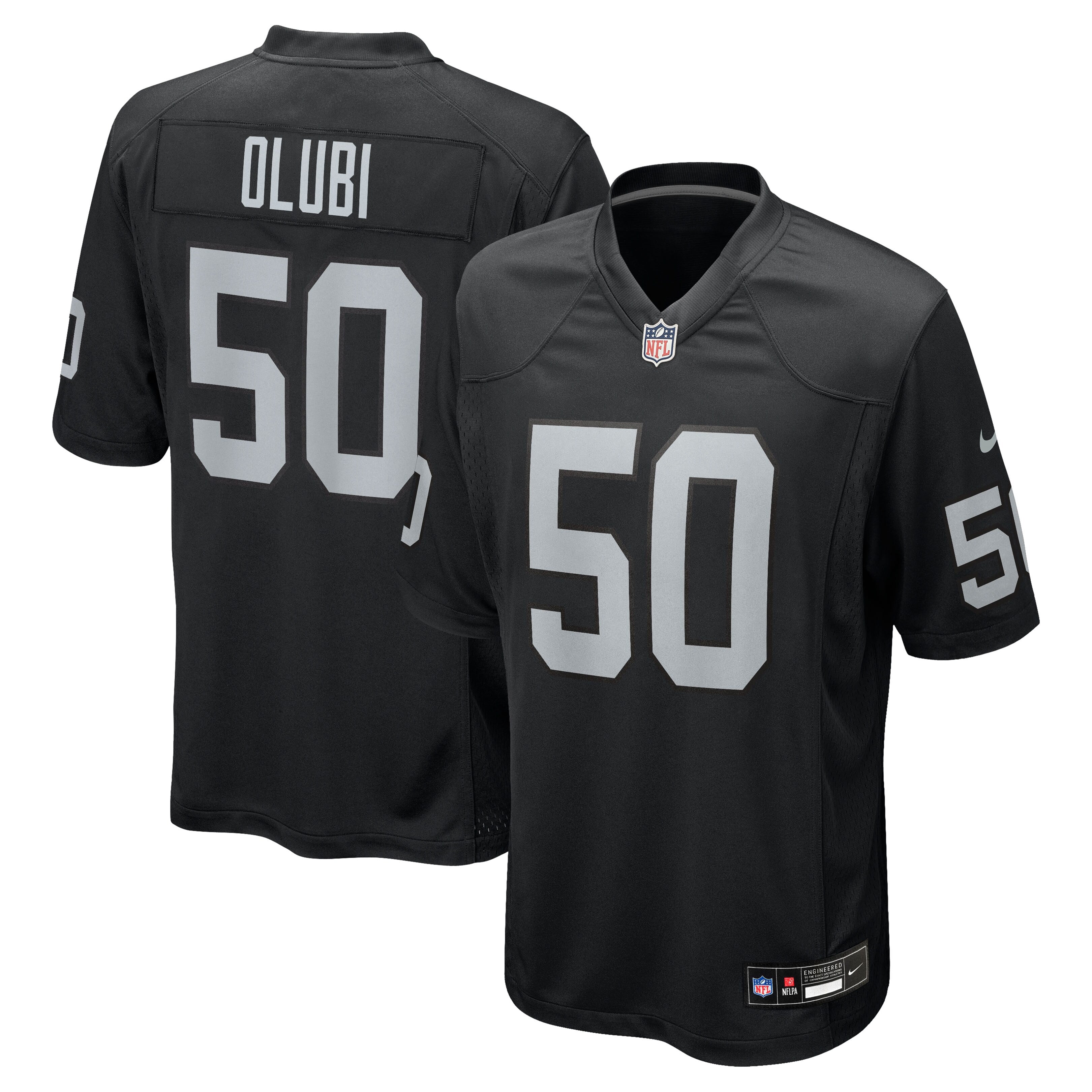 Segun Olubi Las Vegas Raiders Team Game Jersey - Black | Stitched Football Jersey TJS0246