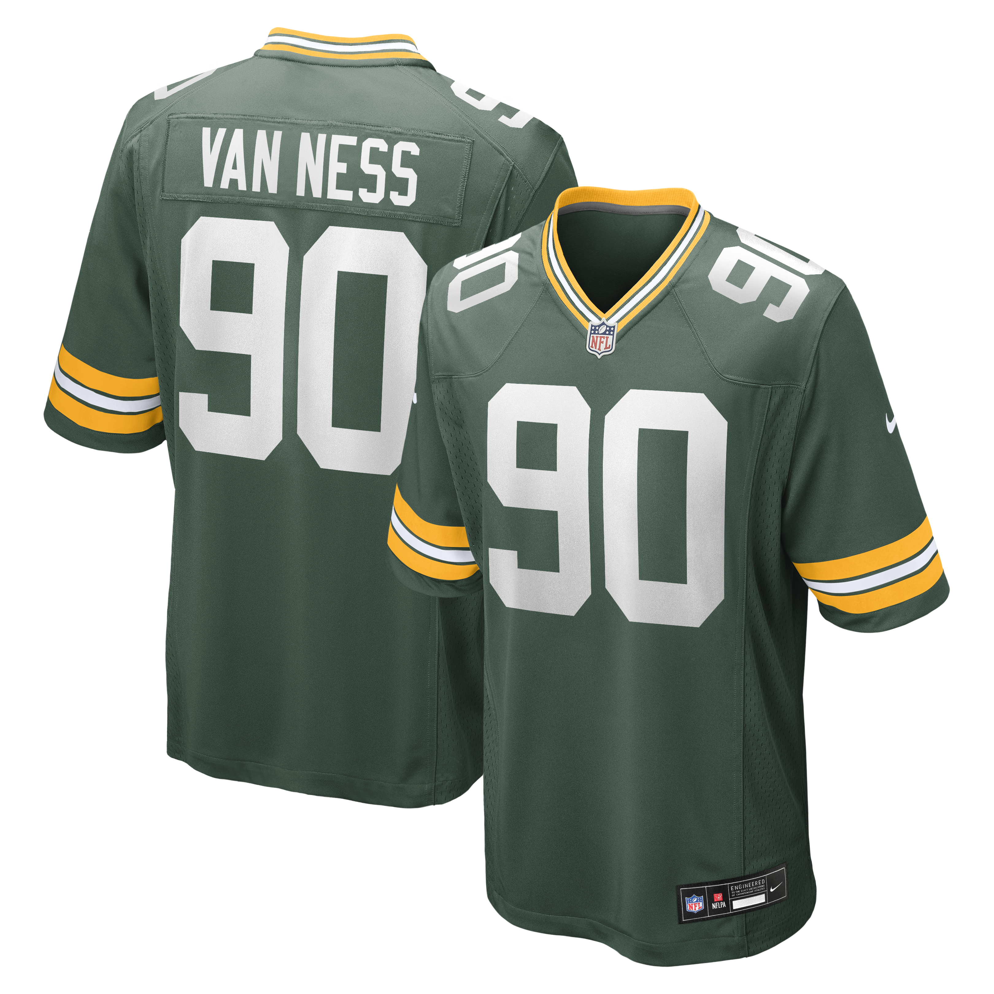 Lukas Van Ness Green Bay Packers Game Jersey - Green | Stitched Football Jersey TJS0226