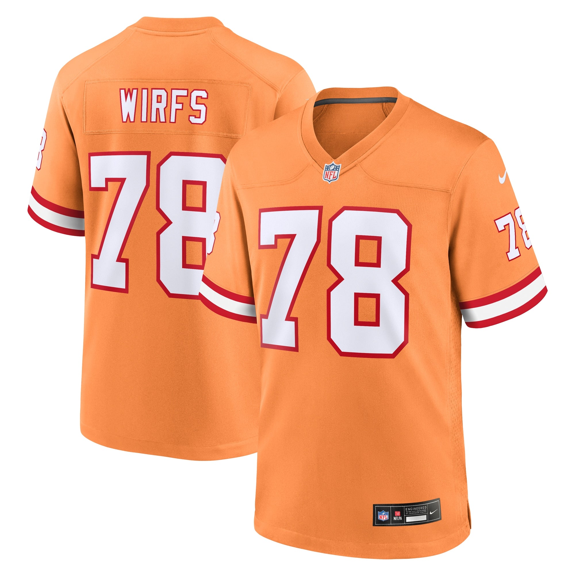 Tristan Wirfs Tampa Bay Buccaneers Alternate Game Jersey - Orange | Stitched Football Jersey TJS0172