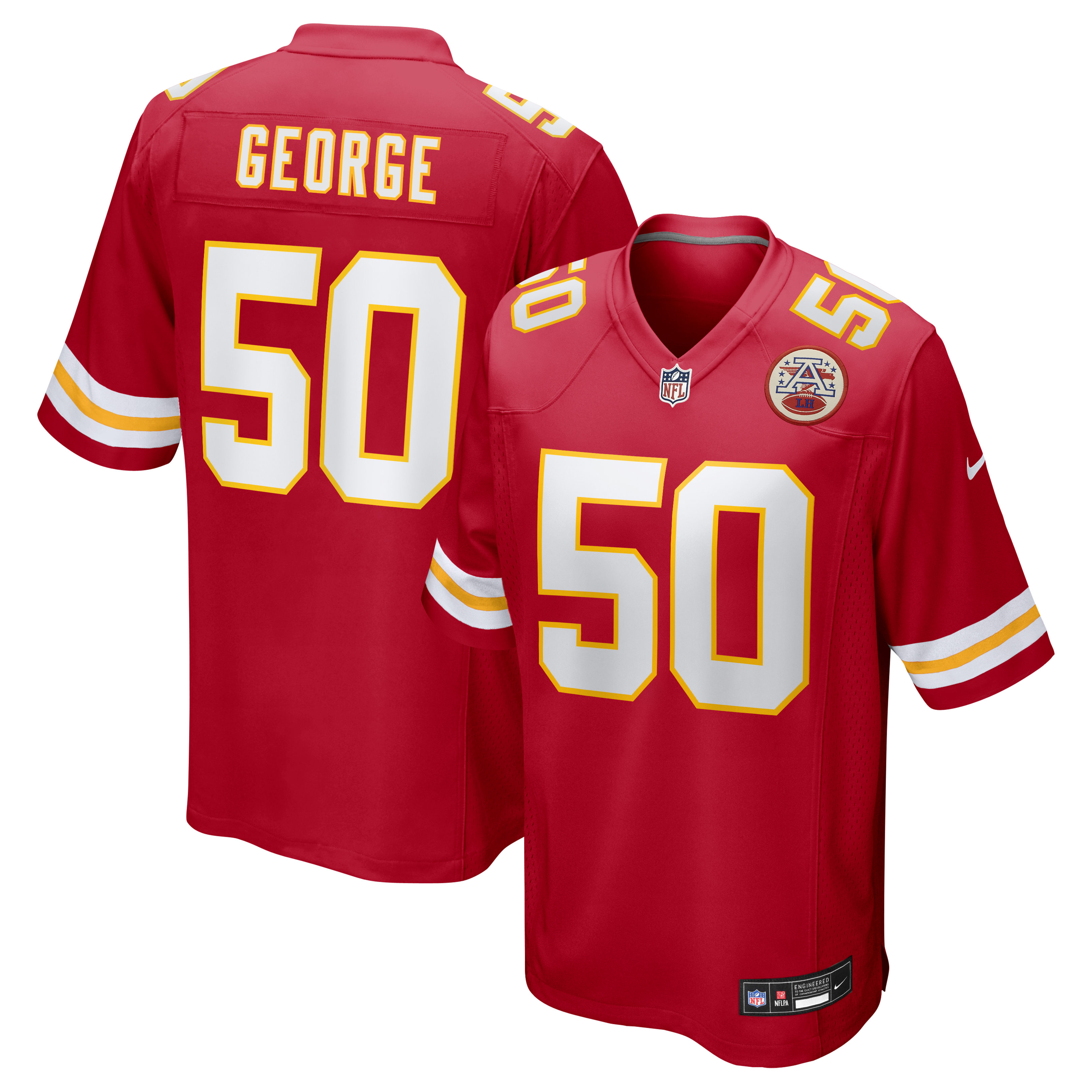 Brandon George Kansas City Chiefs Team Game Jersey - Red | Stitched Football Jersey TJS0288