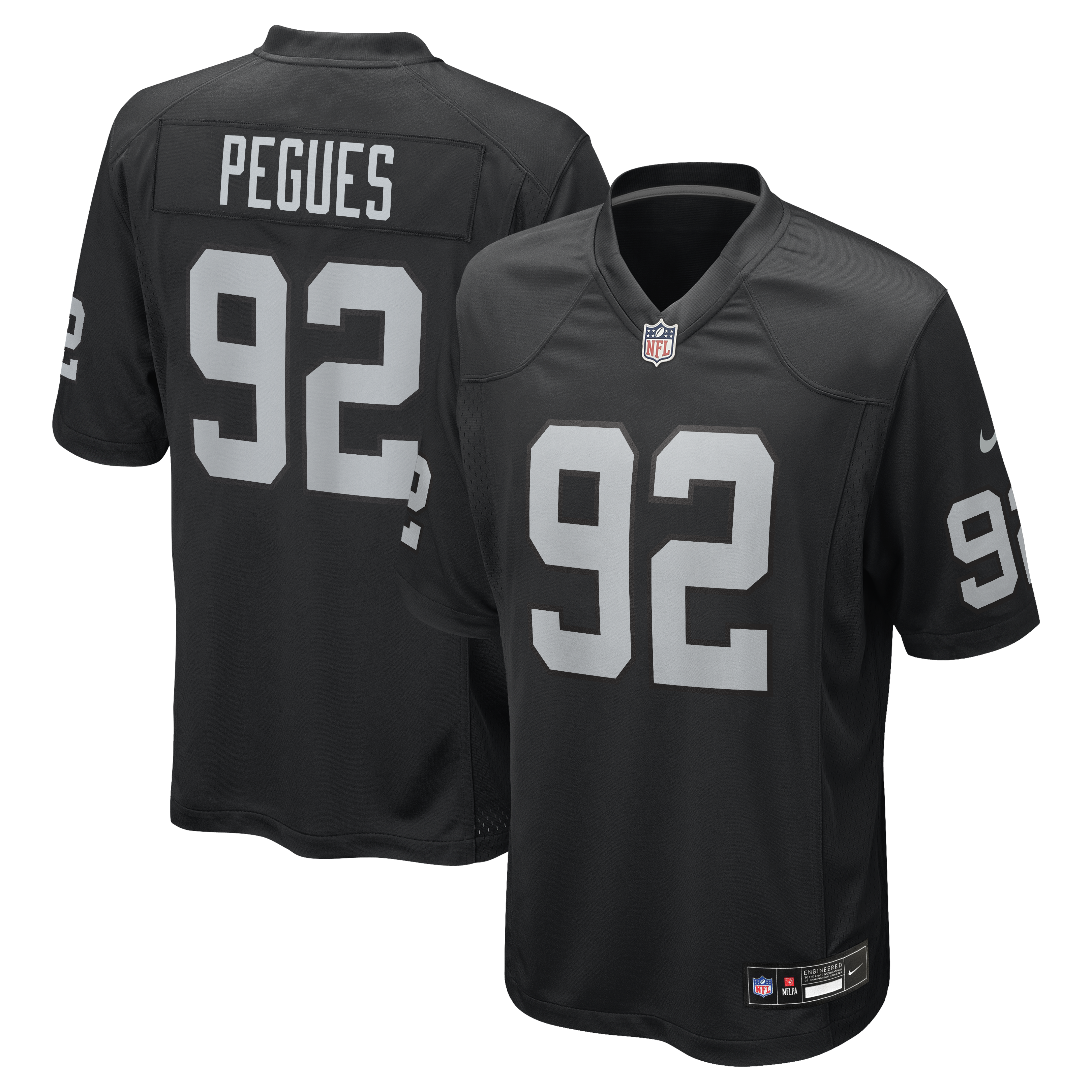 JJ Pegues Las Vegas Raiders Team Game Jersey - Black | Stitched Football Jersey TJS0294