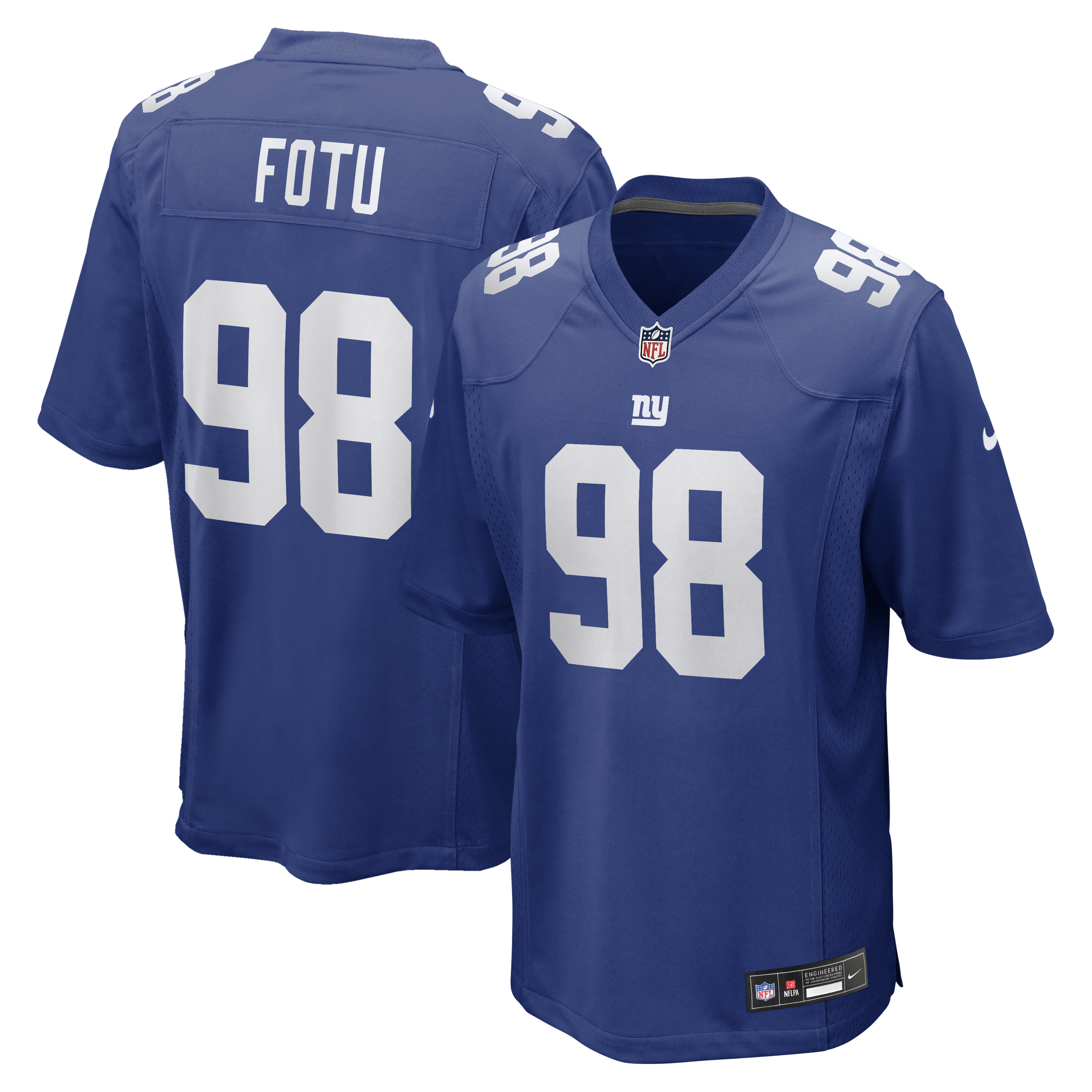 Leki Fotu New York Giants Team Game Jersey - Royal | Stitched Football Jersey TJS0252