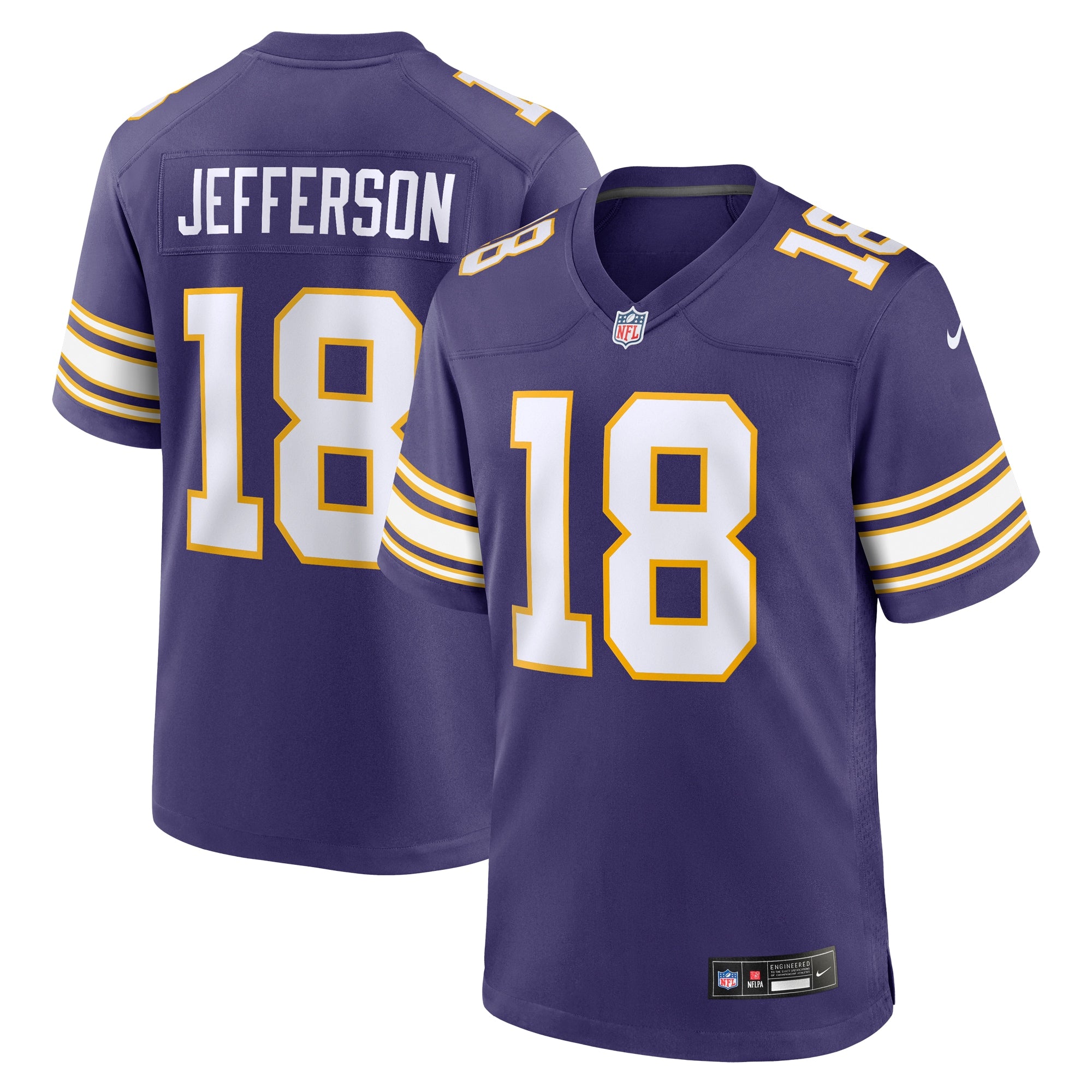 Justin Jefferson Minnesota Vikings Classic Player Game Jersey - Purple | Stitched Football Jersey TJS0115