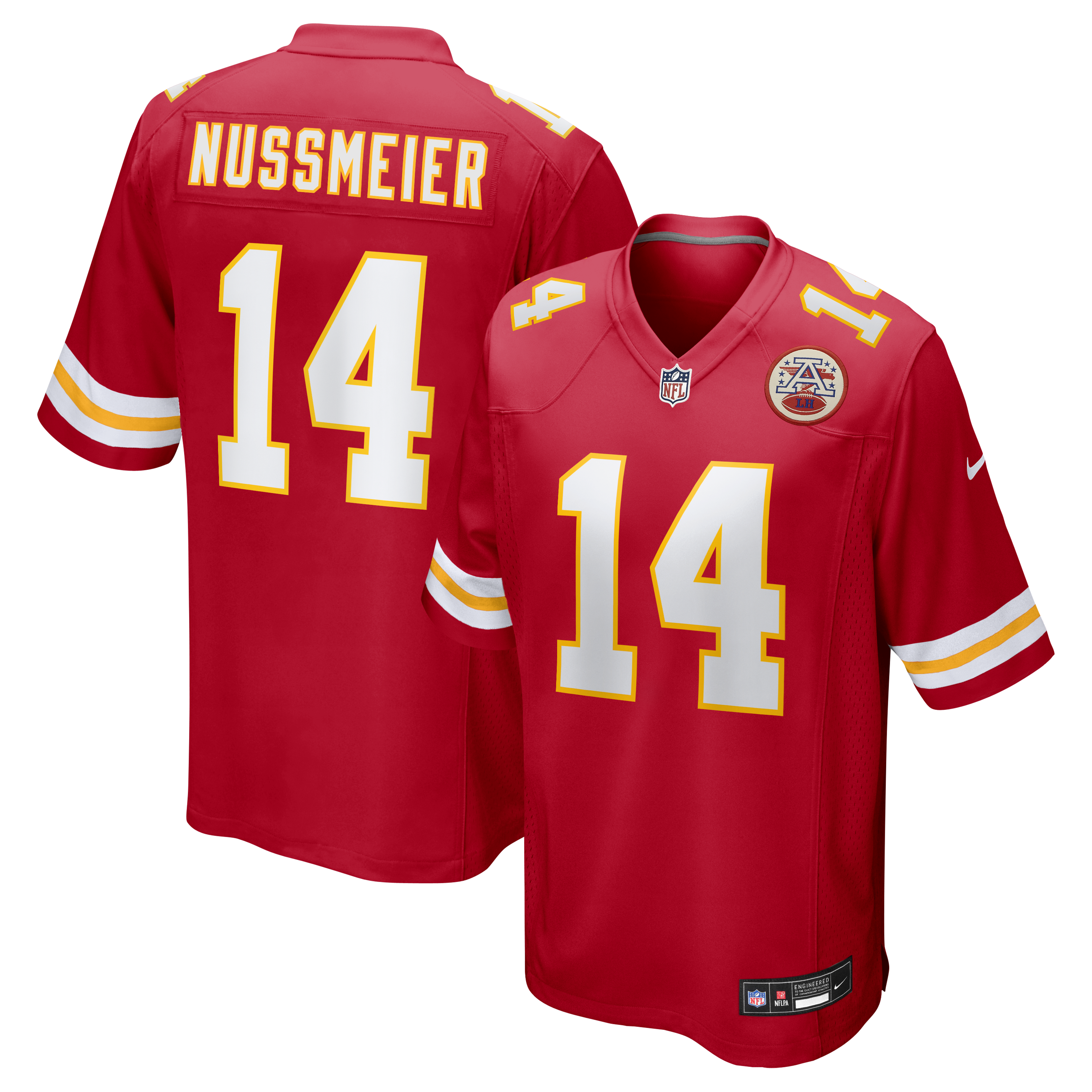 Garrett Nussmeier Kansas City Chiefs Game Jersey - Red | Stitched Football Jersey TJS0116
