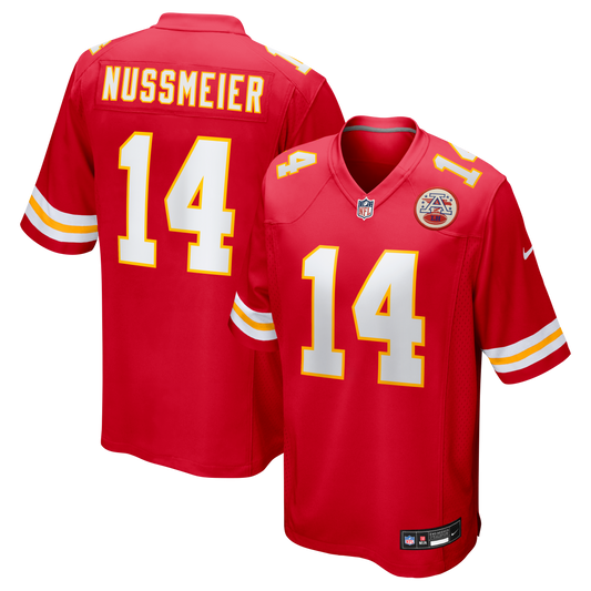 Garrett Nussmeier Kansas City Chiefs Game Jersey - Red | Stitched Football Jersey TJS0116