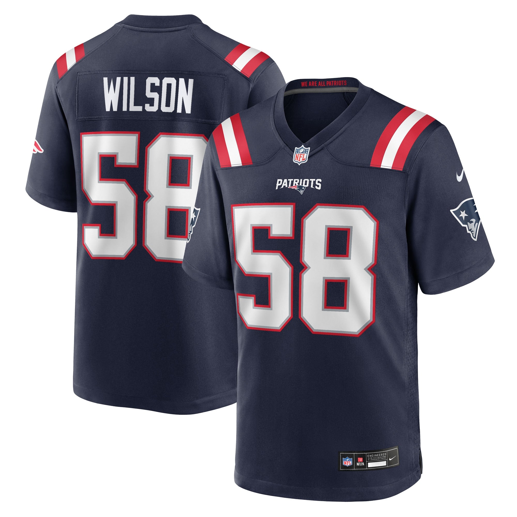 Jared Wilson New England Patriots Team Game Jersey - Navy | Stitched Football Jersey TJS0255