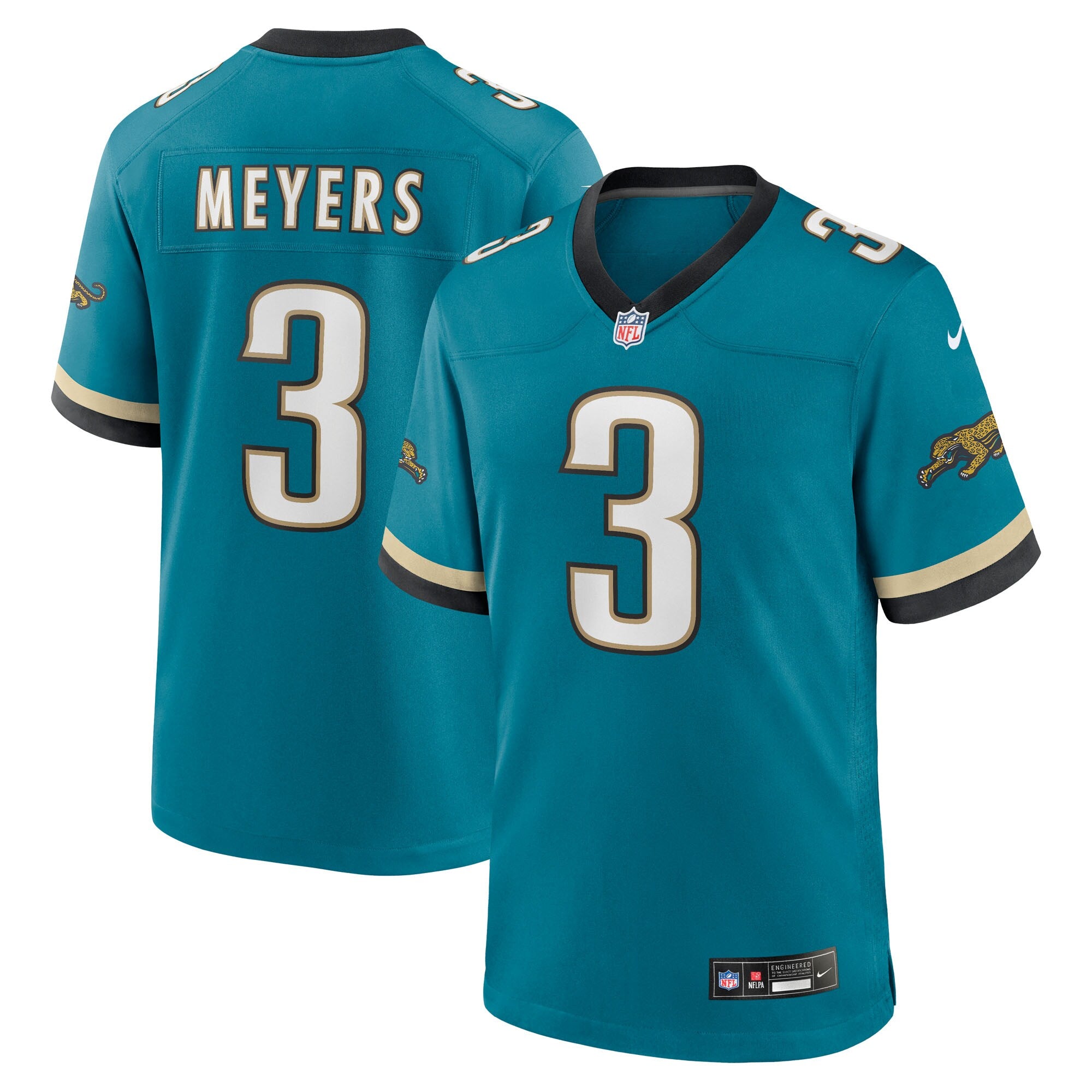 Jakobi Meyers Jacksonville Jaguars Alternate 2 Prowler Throwback Game Jersey - Teal | Stitched Football Jersey TJS0225