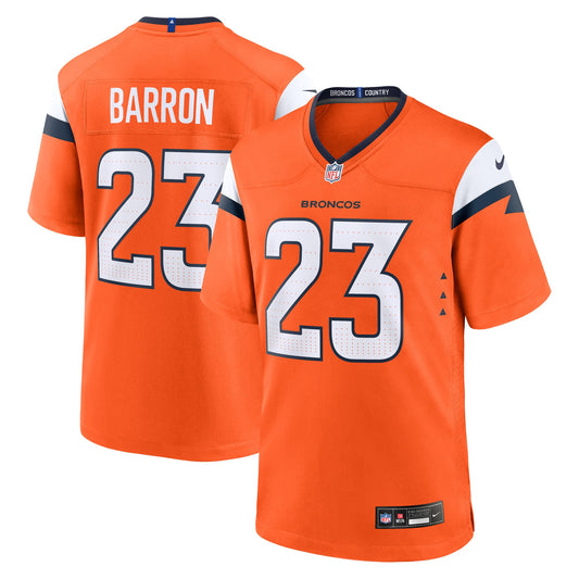 Jahdae Barron Denver Broncos Game Player Jersey - Orange | Stitched Football Jersey TJS0188