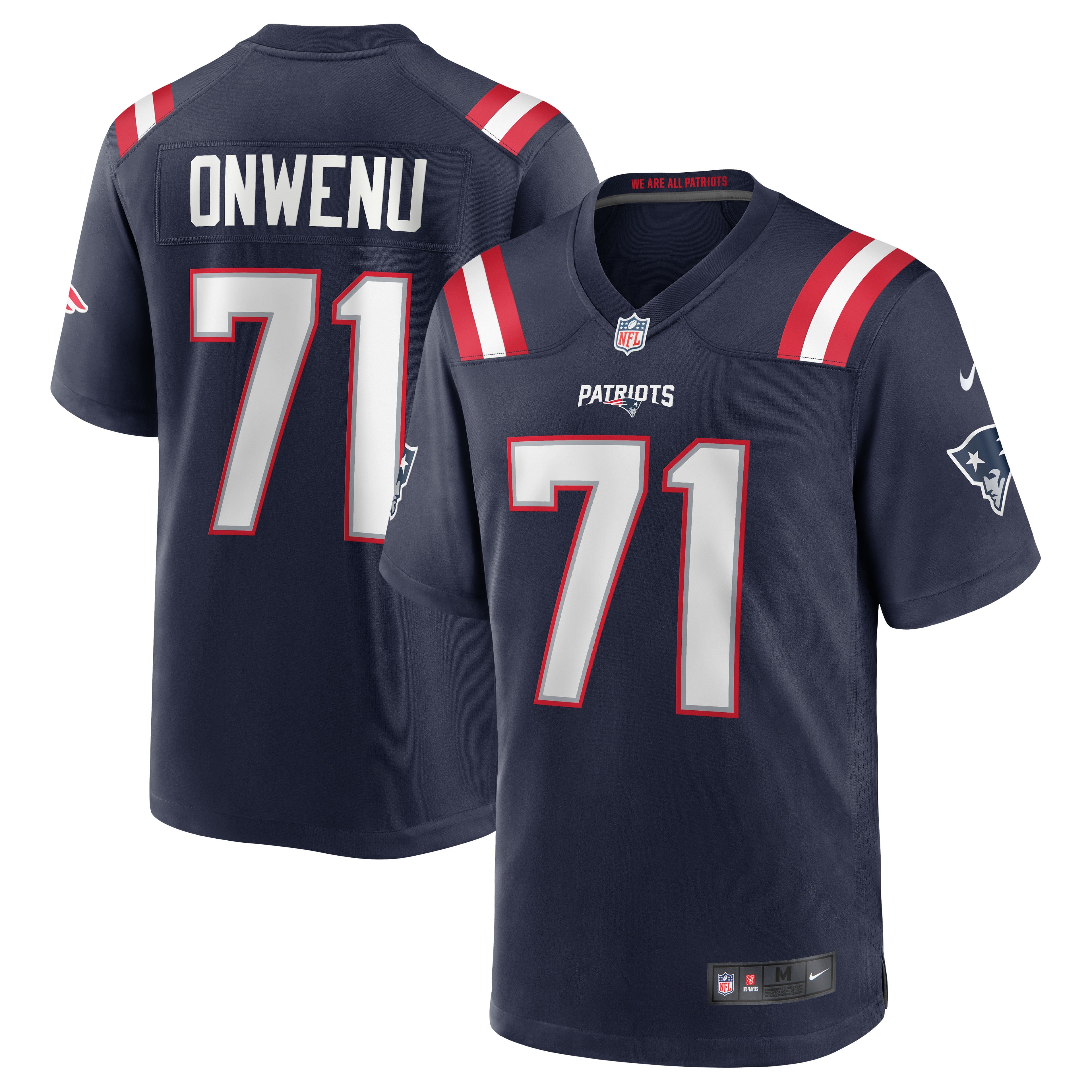 Mike Onwenu New England Patriots Team Game Jersey - Navy | Stitched Football Jersey TJS0214