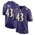 Justice Hill Baltimore Ravens Game Jersey - Purple | Stitched Football Jersey TJS0232