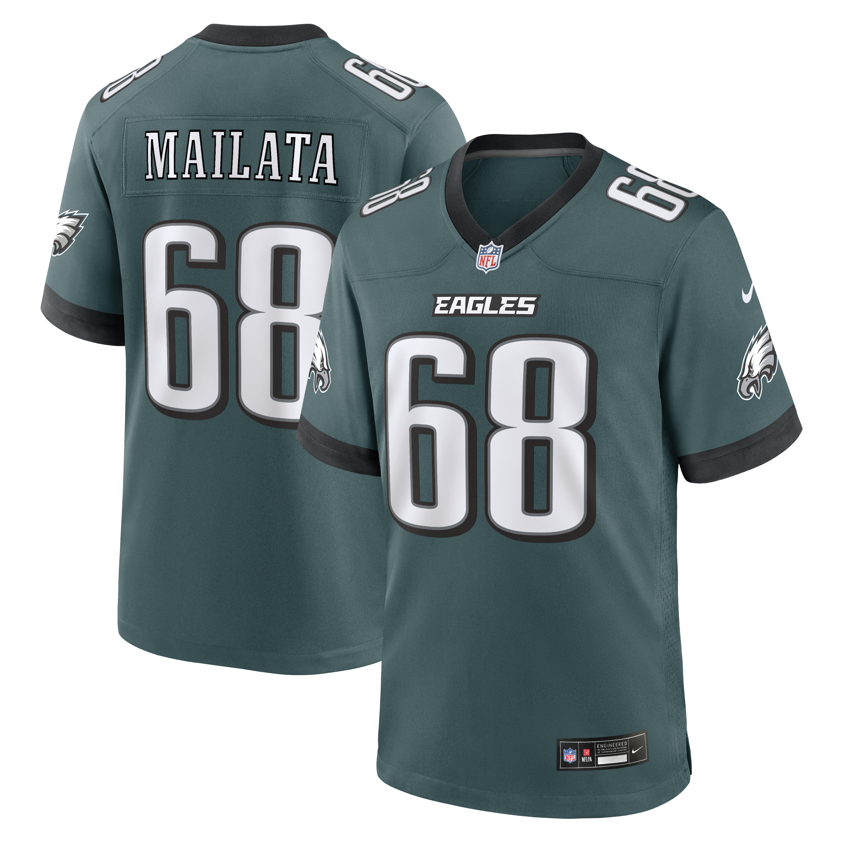 Jordan Mailata Philadelphia Eagles Team Game Jersey - Midnight Green | Stitched Football Jersey TJS0161