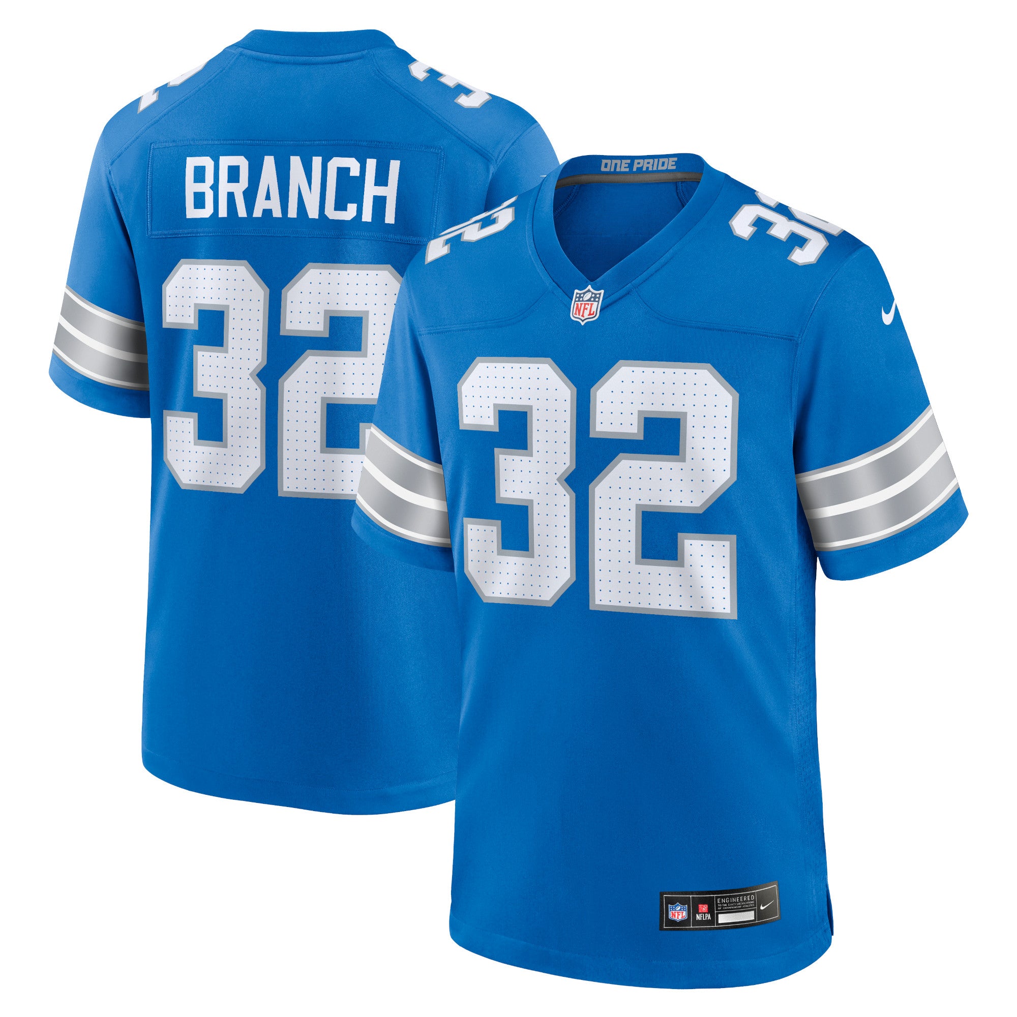 Brian Branch Detroit Lions Game Jersey - Blue | Stitched Football Jersey TJS0213