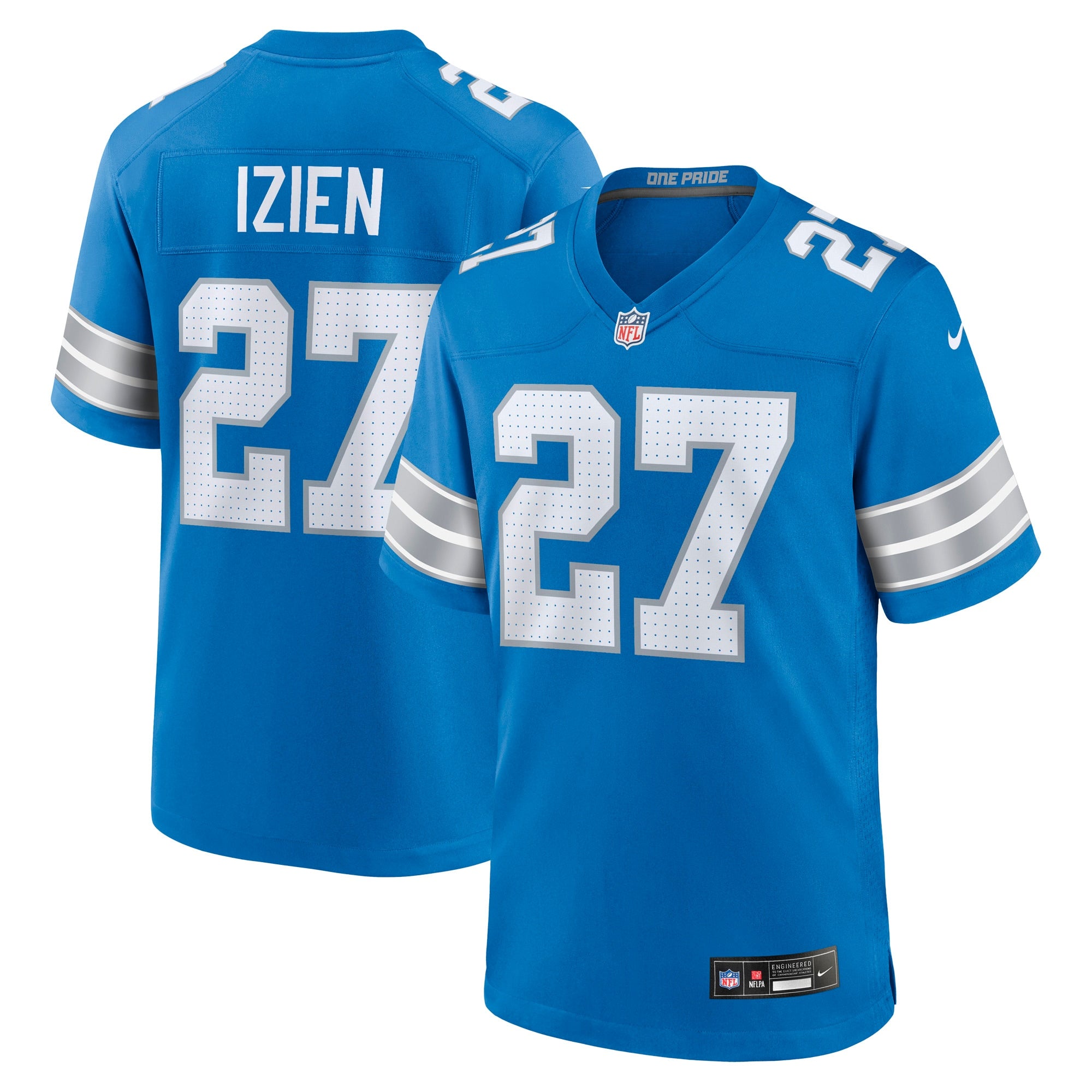 Christian Izien Detroit Lions Team Game Jersey - Blue | Stitched Football Jersey TJS0220