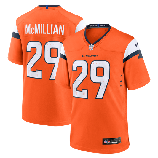 Ja'Quan McMillian Denver Broncos Team Game Jersey - Orange | Stitched Football Jersey TJS0159
